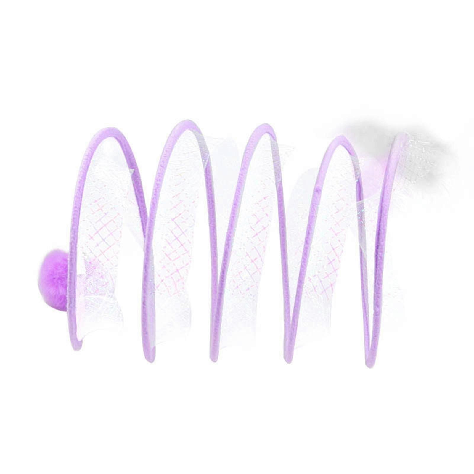 Cat Tunnel Toy with Feather Plush Ball Bell Mice Collapsible Play Tubes Relieve Boredom Interactive Toy Foldable Tunnel Puppy Kitten Rabbit Teaser Toy