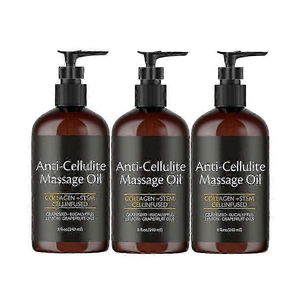 240ml Huile de Massage Anti Cellulite Infusée de Collagène et de Cellules Souches Peau Raffermissement Cellulite Hydratant Corps Huile Essentielle