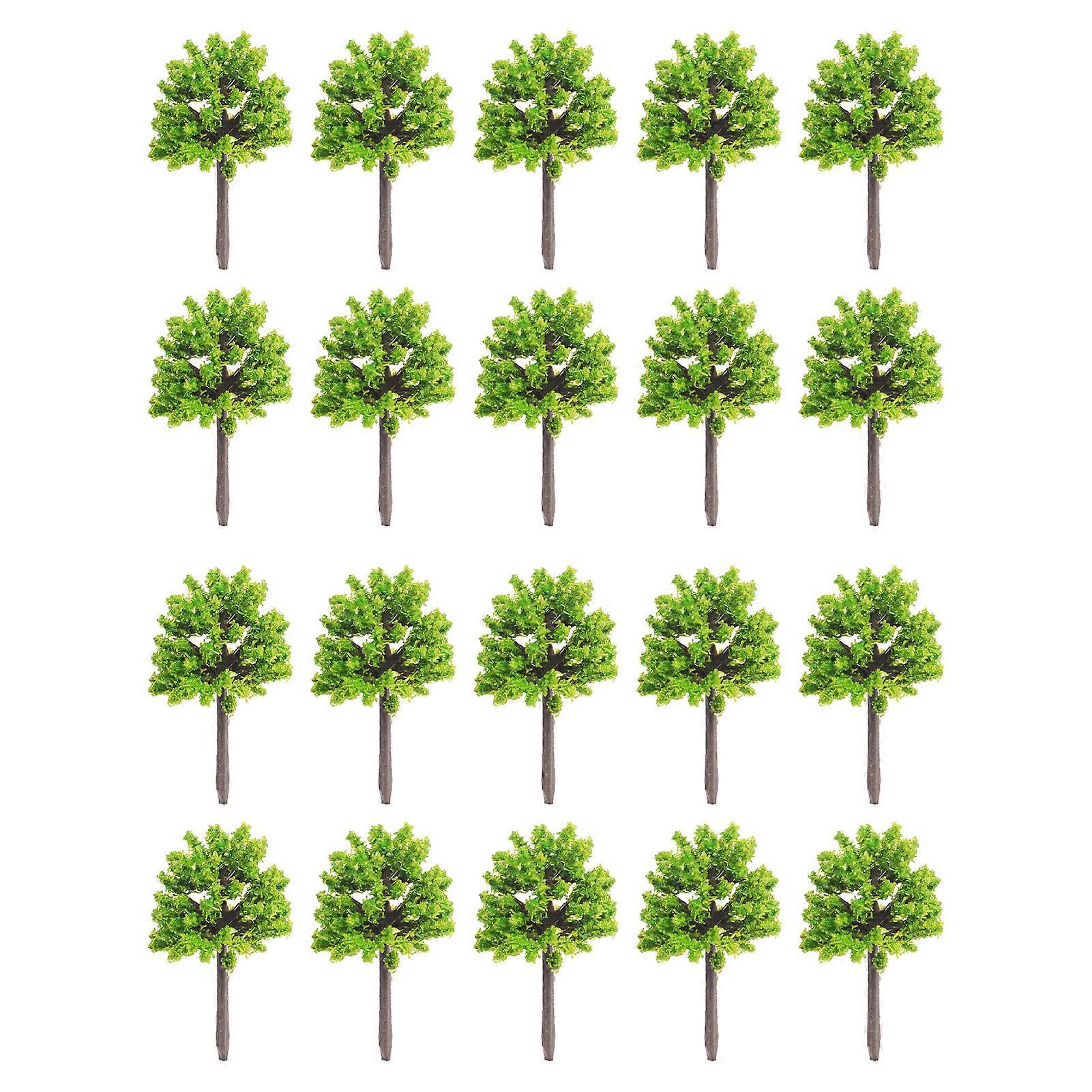 20pcs Plastic Artificial Tree Models Realistic Appearance Easy To Clean Versatile Mini Model Trees