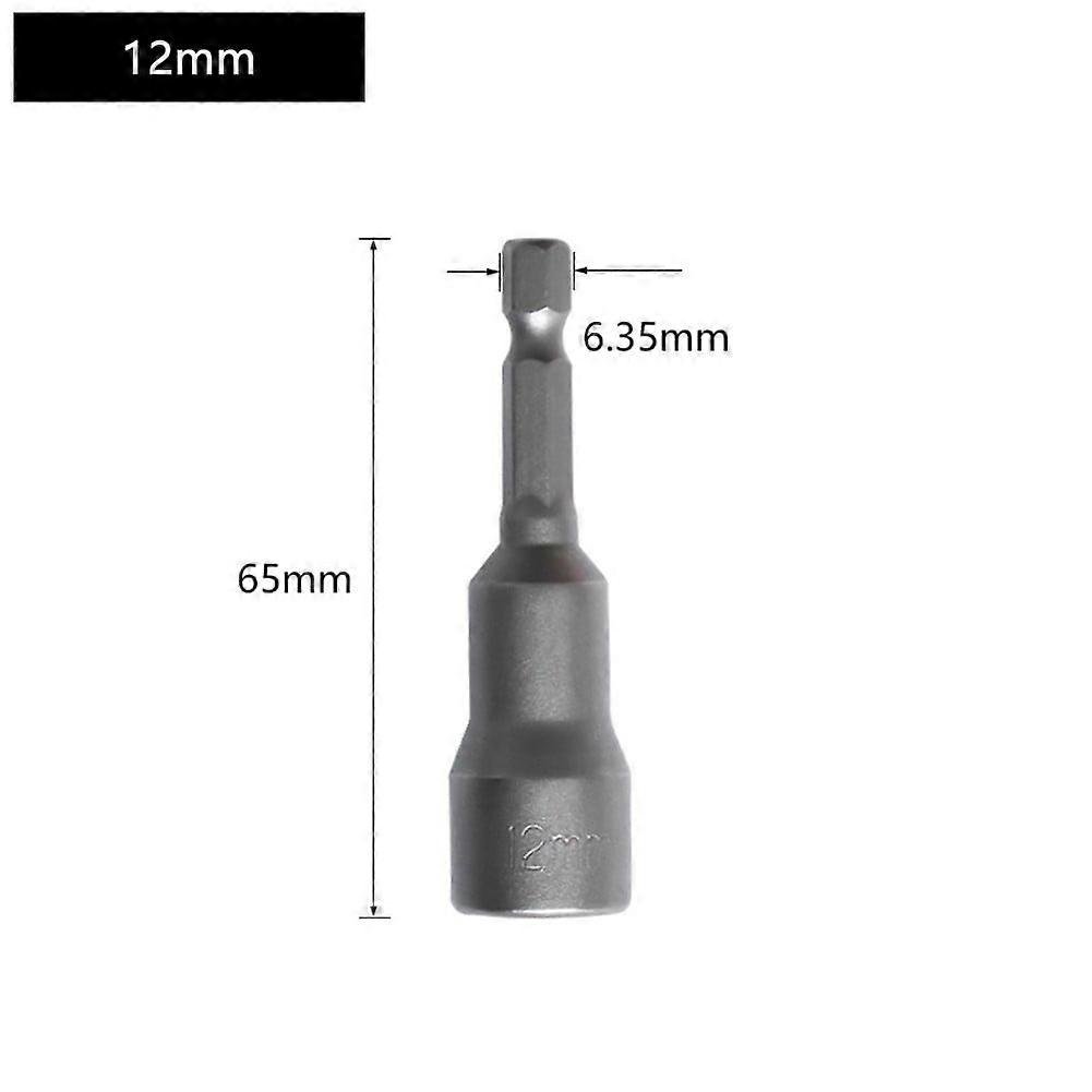 GLFSIL 65mm Long 5.5-19mm Hexagon Nut Driver Drill Bit Socket Wrench Extension Sleeve