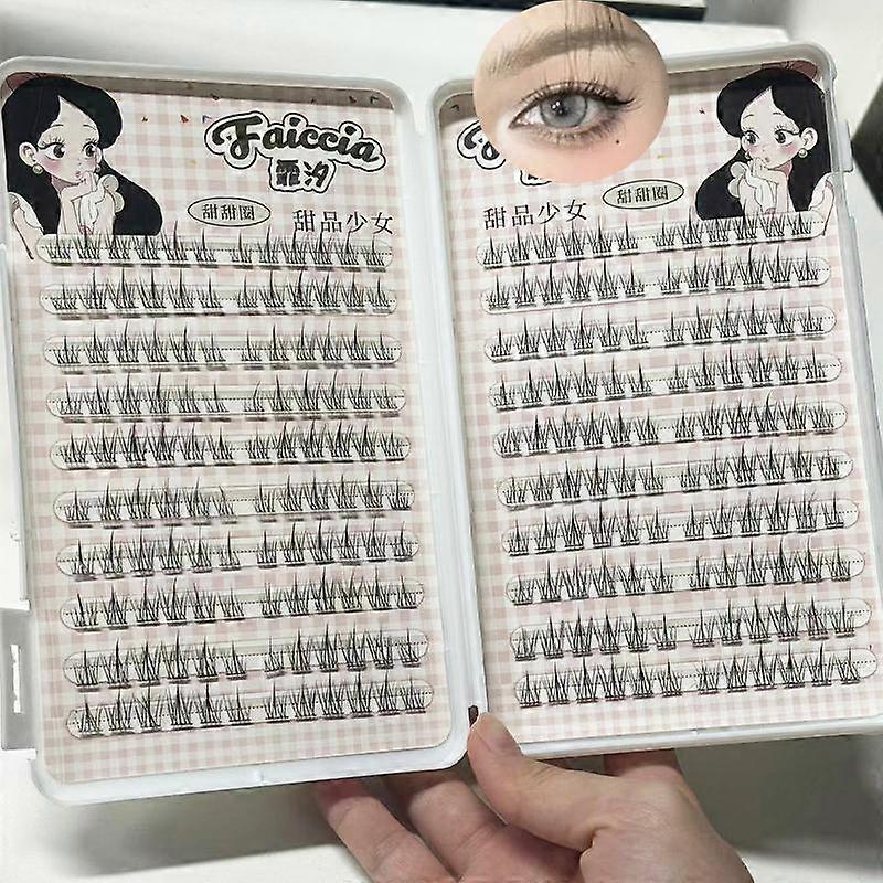 Curl Wispy Mixed Length Individual False Eyelash, 1 Set Natural Eyelash Extension, Self Grafting DIY Segmented Lash Clusters, Makeup Tools, 