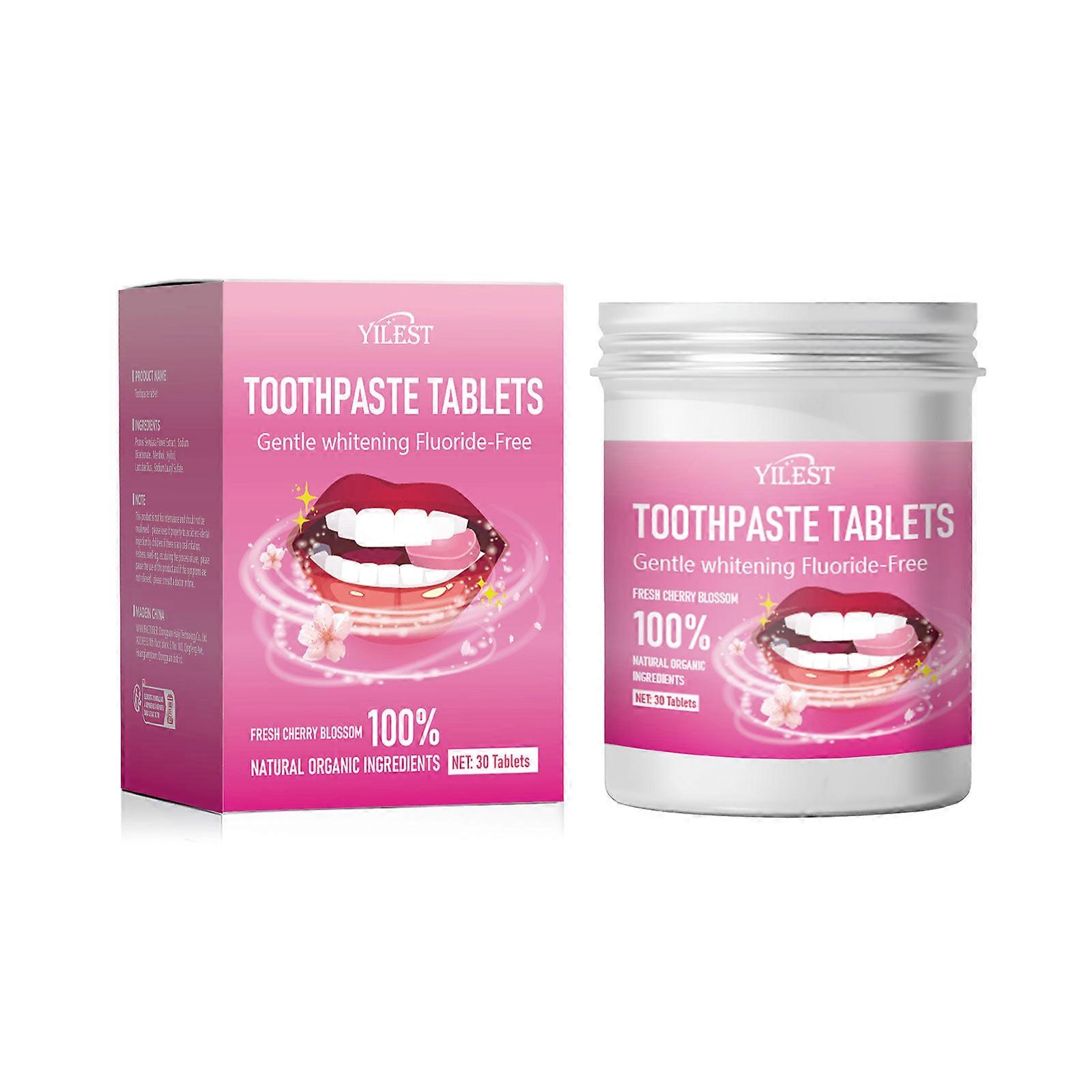Toothpaste Tablets 30pcs  Fruit Toothpaste Tablets Mint Fresh Deodorizing Oral Cleansing Portable Mint Flavor Toothpaste Tablets
