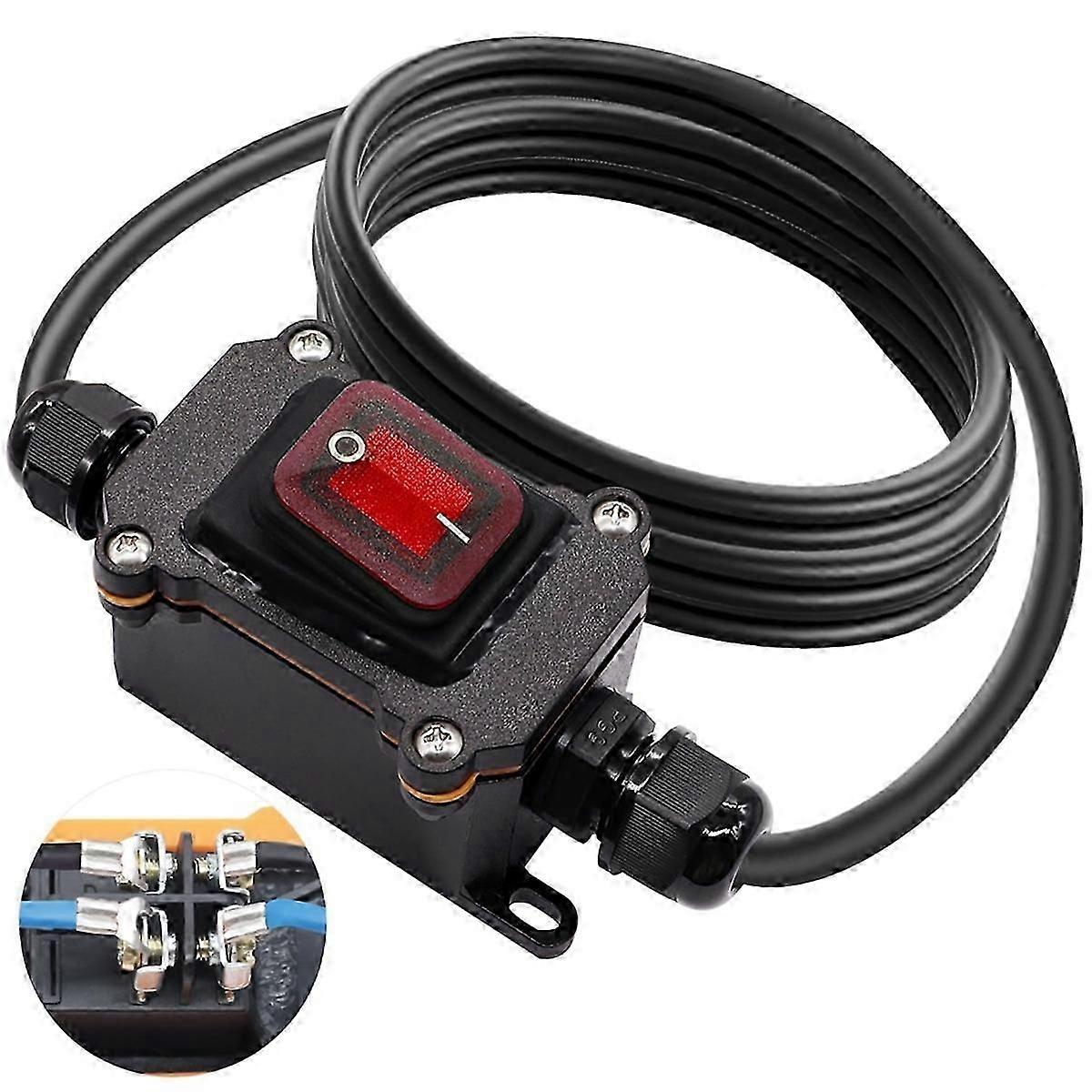 Waterproof Inline Switch 12V DC 20A 4Pin 2 Position on/Off Toggle Switch with 14 AWG Wire Outdoor In