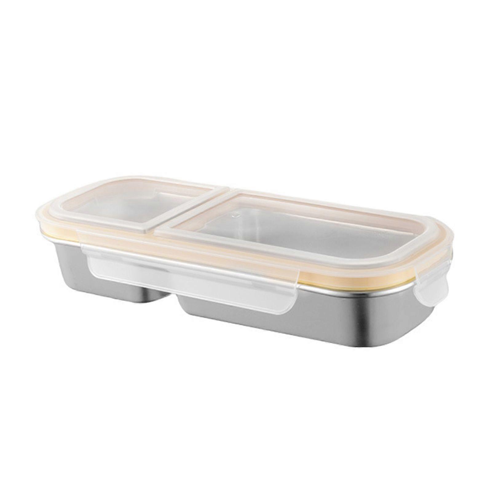 Stainless Steel Snack Containers Divided Condiment Box with Lids Lunch Box with Leak-Proof Sealed Compartments Reusable Food Container for School Home