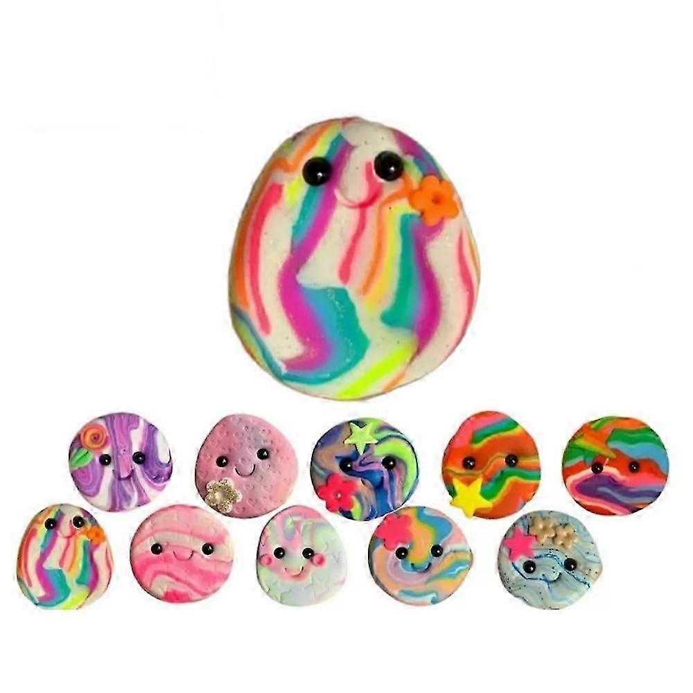 Utsøkt bekymringsstein tommelvenn, polymerleire lommeklemme, taktile sensoriske fidget-venner