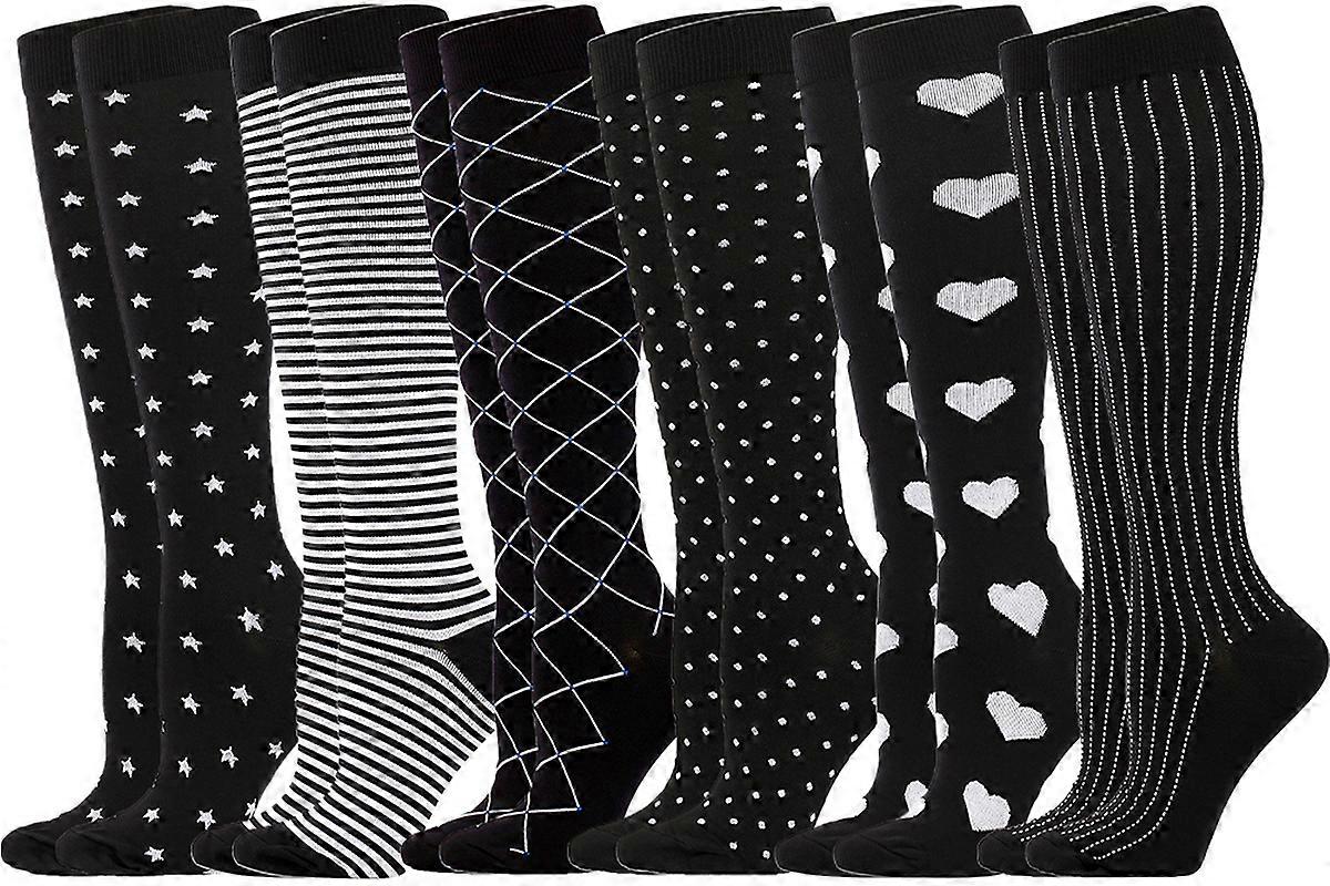 6 Pairs Compression Socks for Women Men For Athletic Running