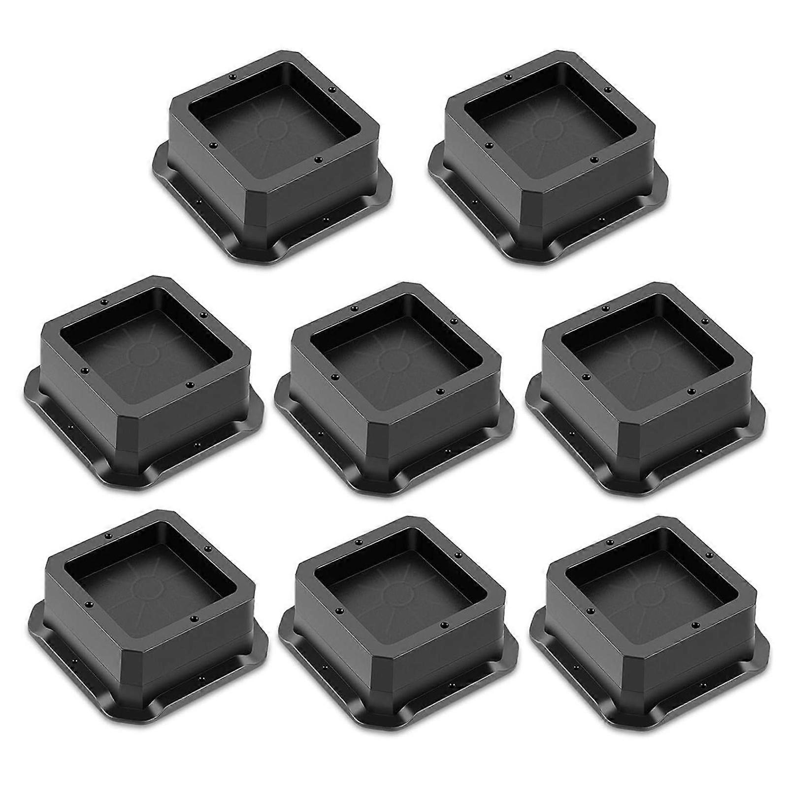 Multi Purpose Trapezoid Furniture Risers Stackable 1 Inch Height Adjustable Not Slip Rubber Feet Upgrades For Bed Sofas Multicolor