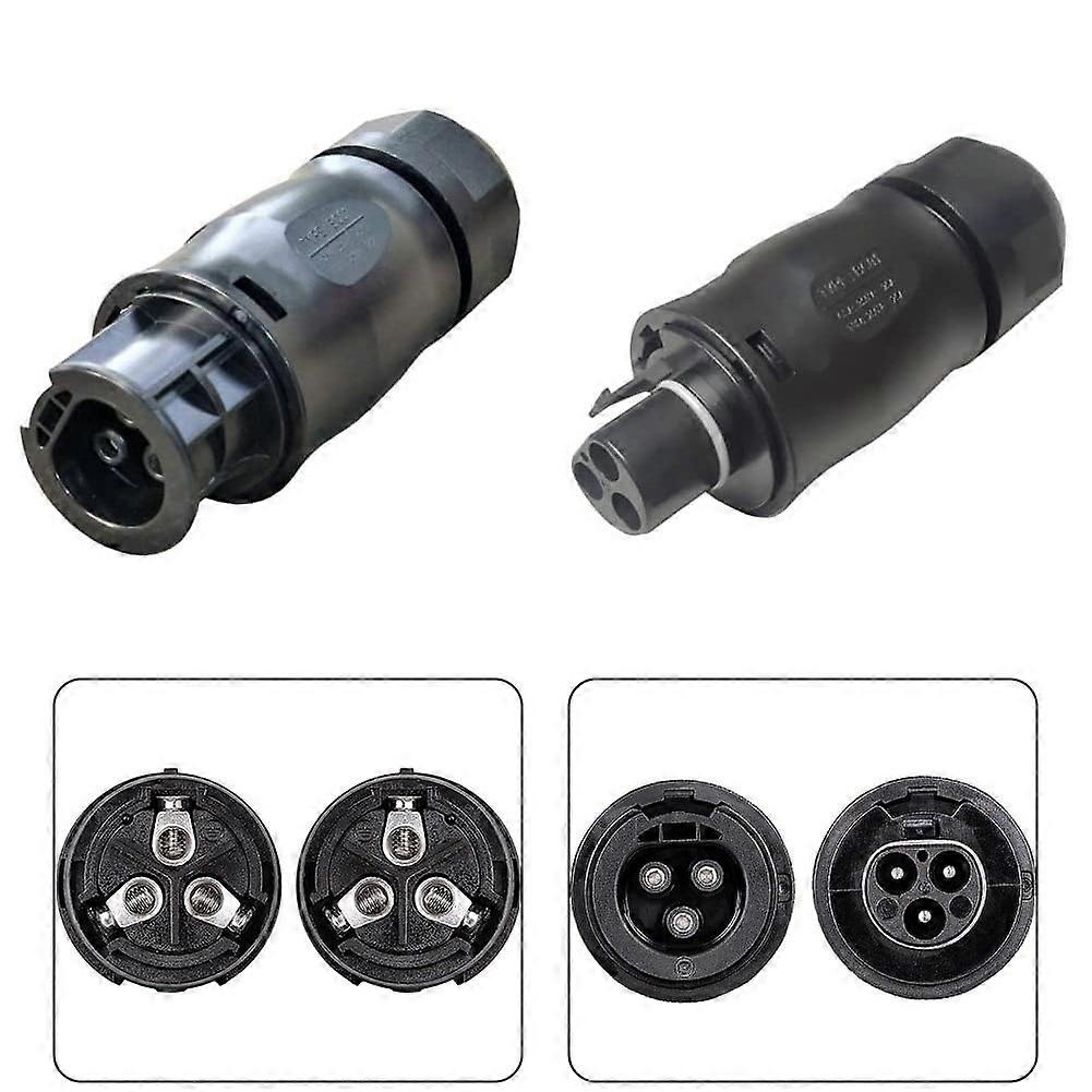 High-Quality IP68 3-Pin AC SocketFemale + PlugMale for Inverters - Flexible and