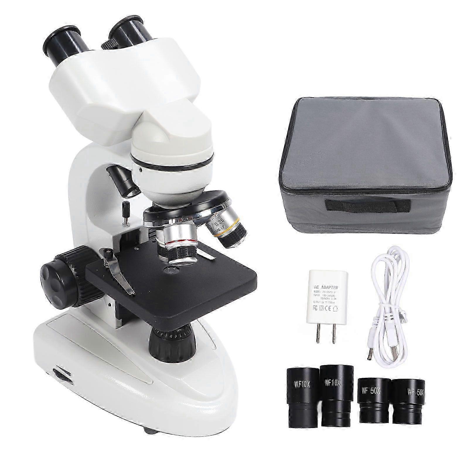Binocular Microscope 40X5000X 360 Rotation Clear Image High Definition for Inspection Laboratory US Plug 100240V