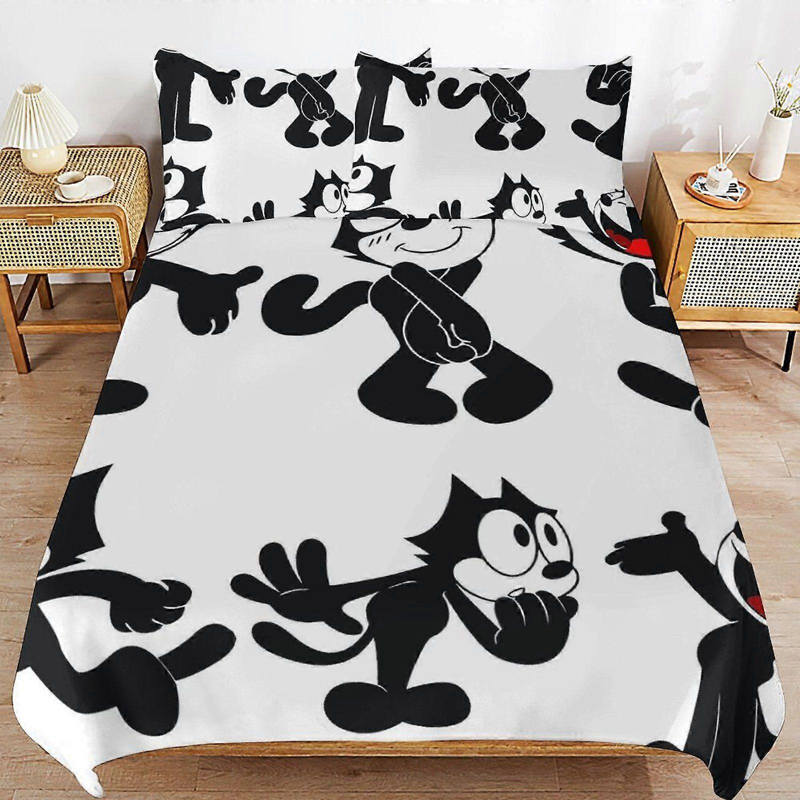E175 Felix The Cat Soft Layer Durable Stitch Practical Fit Thread Finish Duvet Cover Sets with Easy Maintenance F175