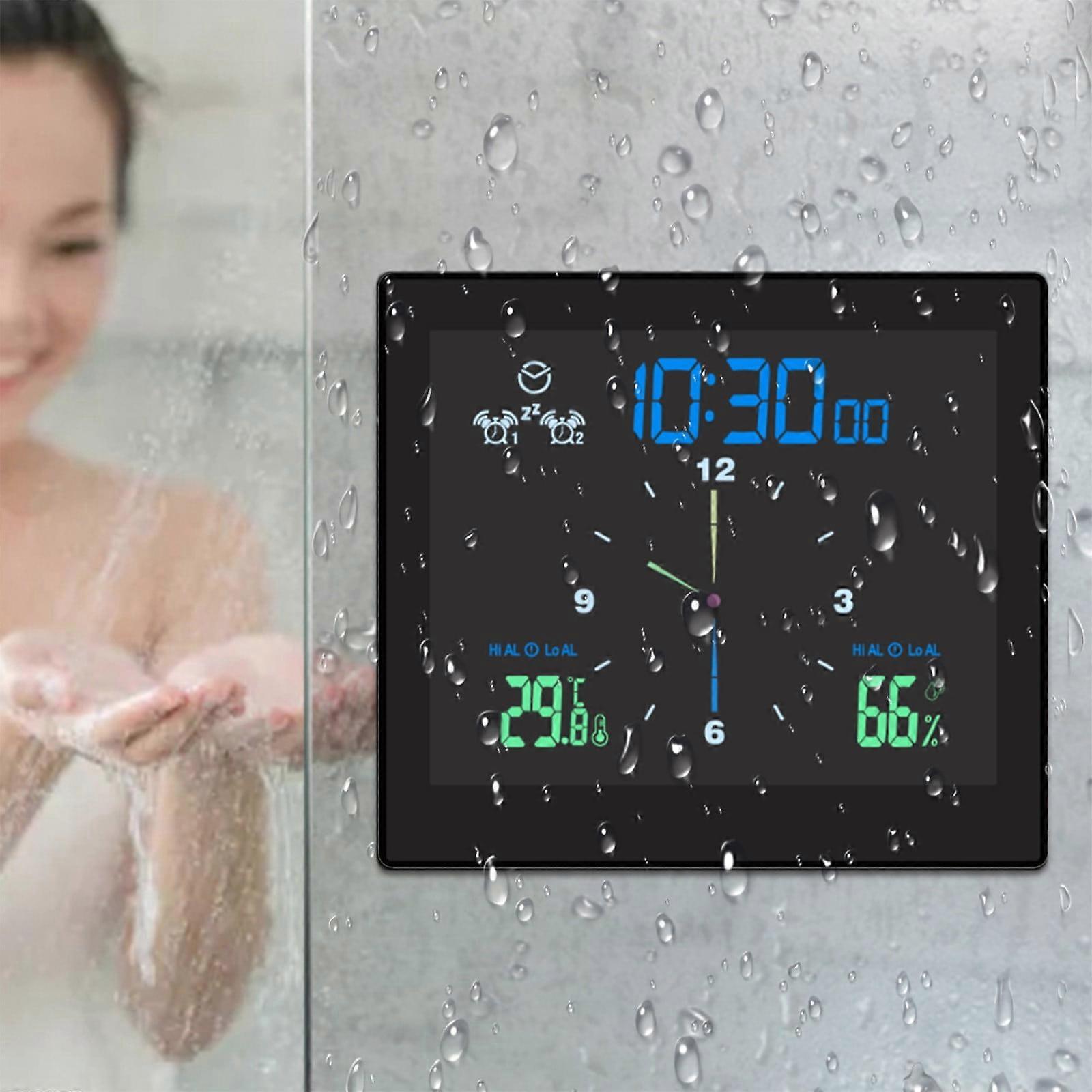 YgkuHd Shower Clock, Splashproof Timer with LED Temp & Humidity Display, Visual Countdown, Time Management Tool