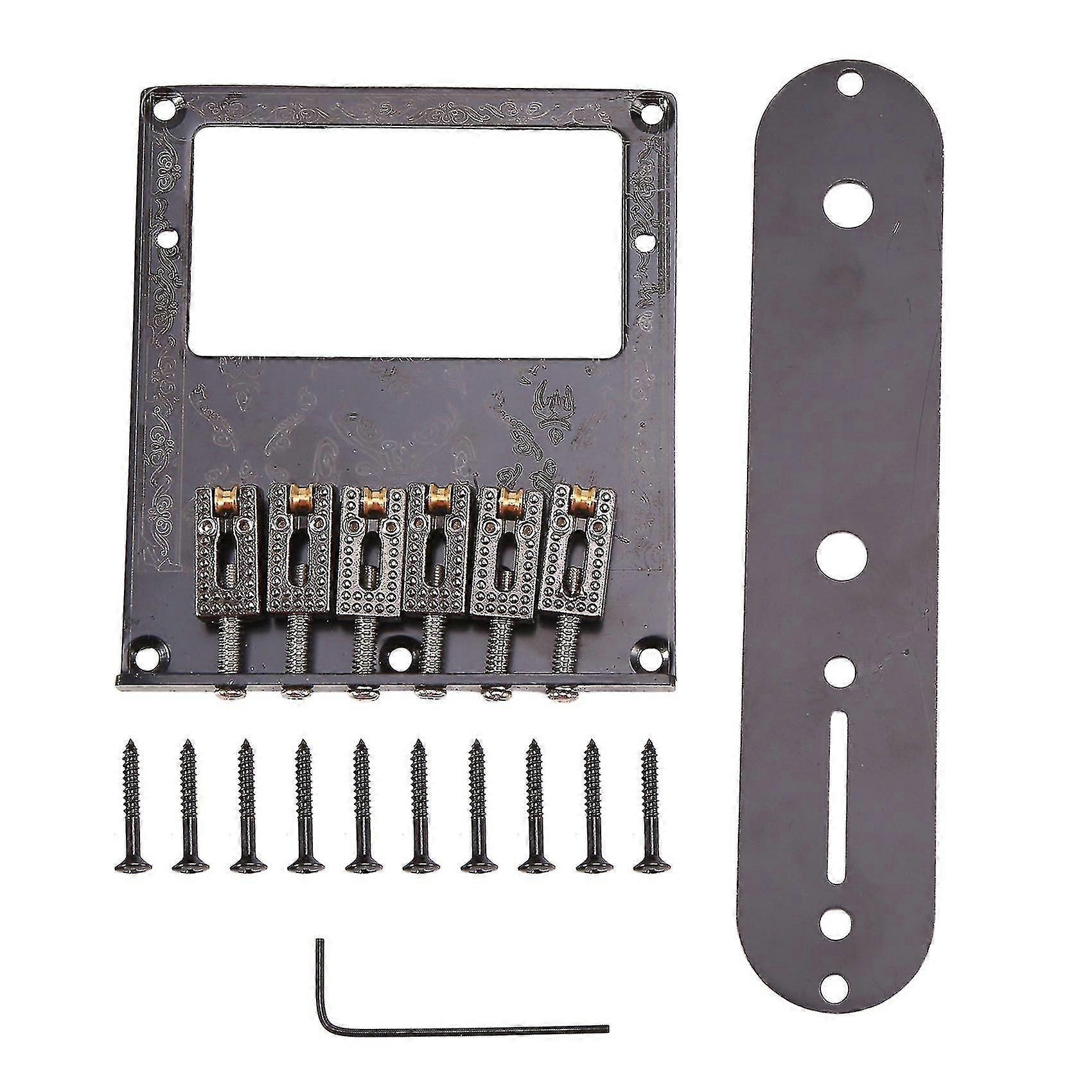 6 String Saddle Volume Control Bridge Plate Replacement With Control Plate For Electric Guitar Repa