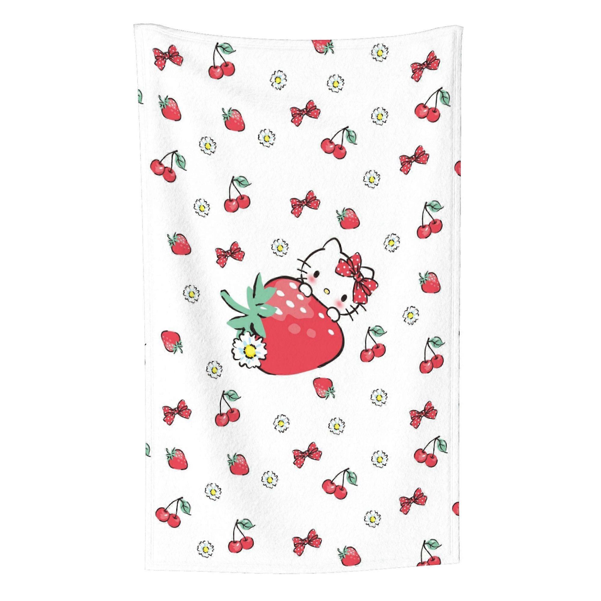 Hello Kitty Pattern Lightweight Soft Flannel Blanket Suitable for Cat Lovers Sofa Living Room Comfortable Plush Blanket 32x48in (Vertical)