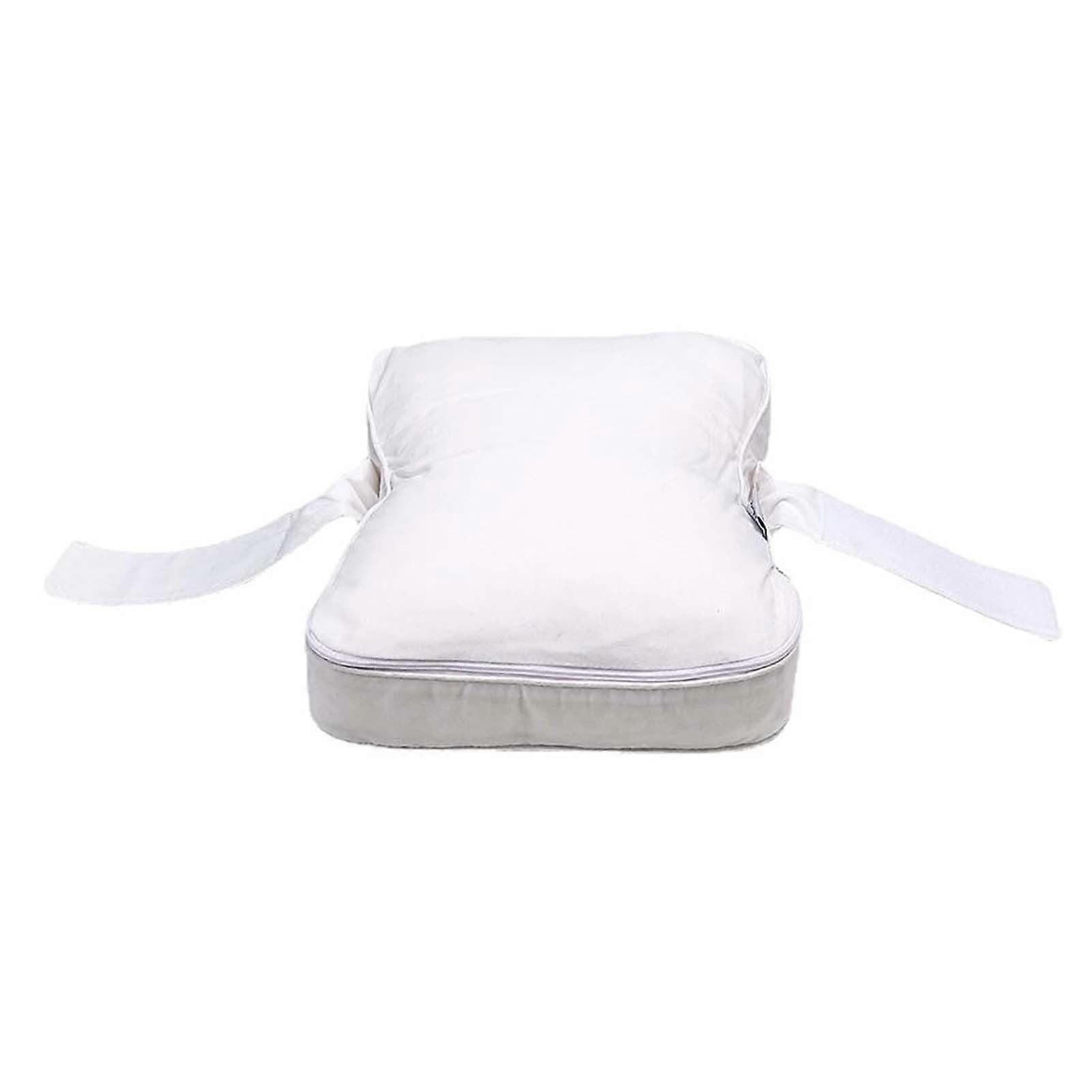 Knee Pillow Ergonomic Breathable BetweenLeg Pillow With Strap For Side Sleepers Spine Alignment Hip Joint Rehab White