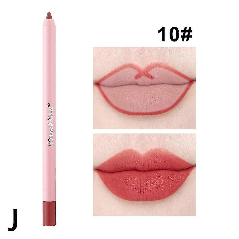 10(J)$Lip liner waterproof matte bean paste color lipstick pen foam pen non-fading lip liner