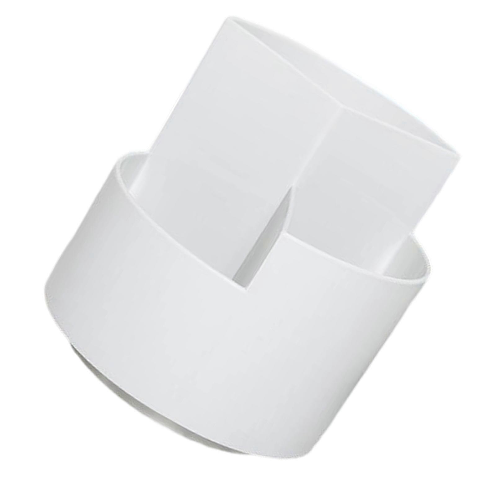 Multi Purpose Rotating Storage Unit With Safety Rounded Corners Plastic Desktop Organizer For Office School Use  White