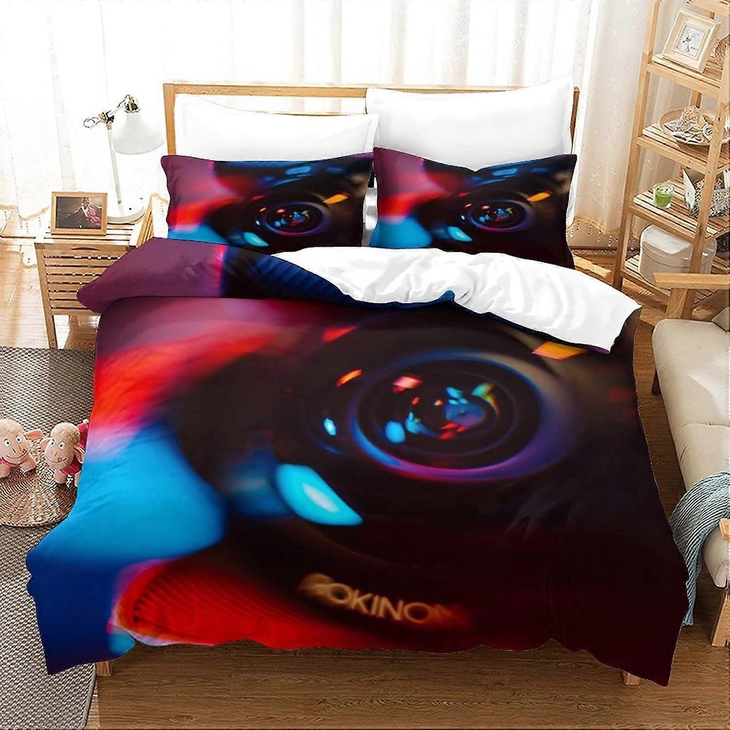 Lens Camera Glare Duvet Cover Set Luxe 3D Printed Bedding Quilt Cover for Bedding , Ultra Soft Microfiber Set with Pillow Cases Quilt Bedding Set Doub