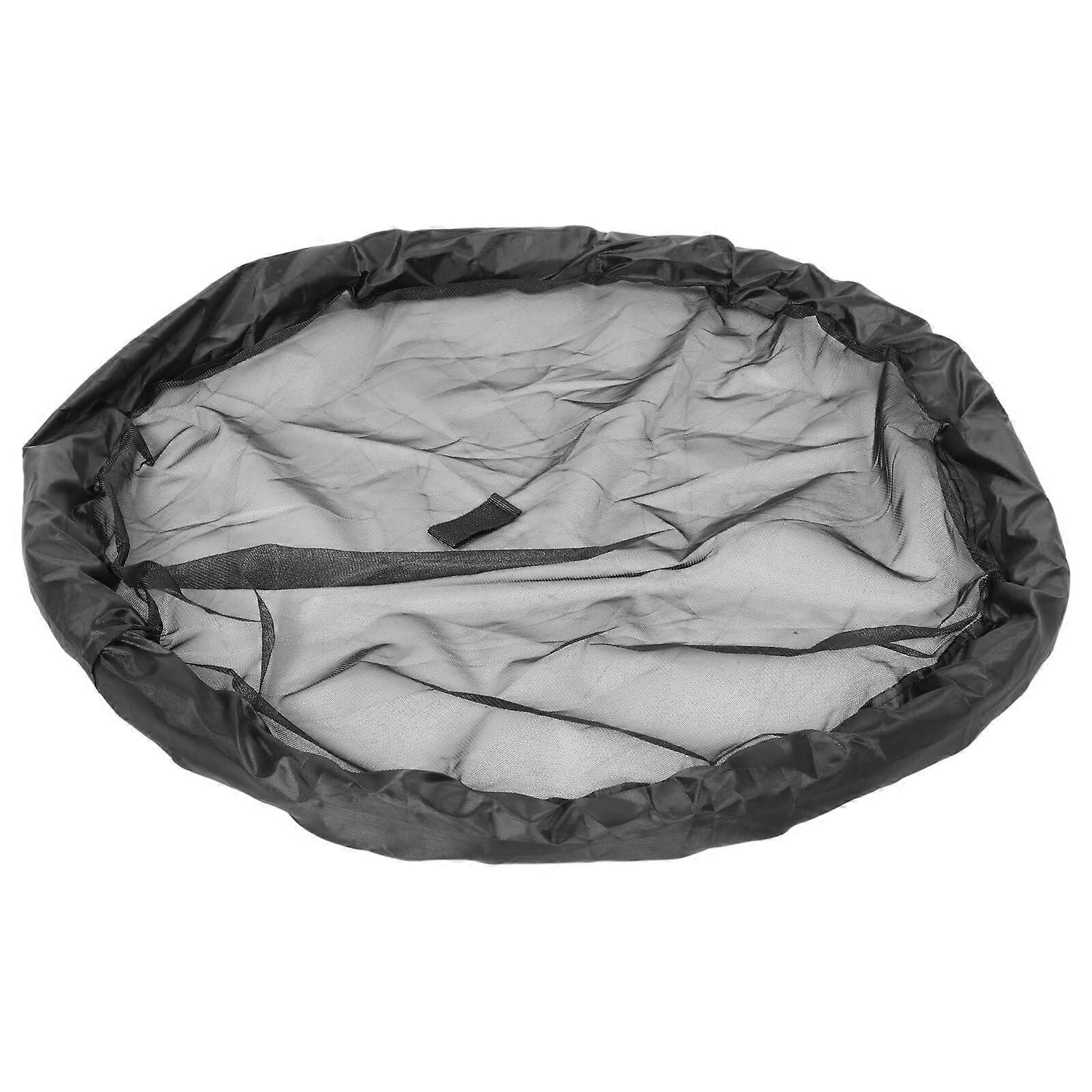 Aquarium Fish Protector Fine Mesh Floating Plant Ring Net for Hydroponic and Pond Use Black