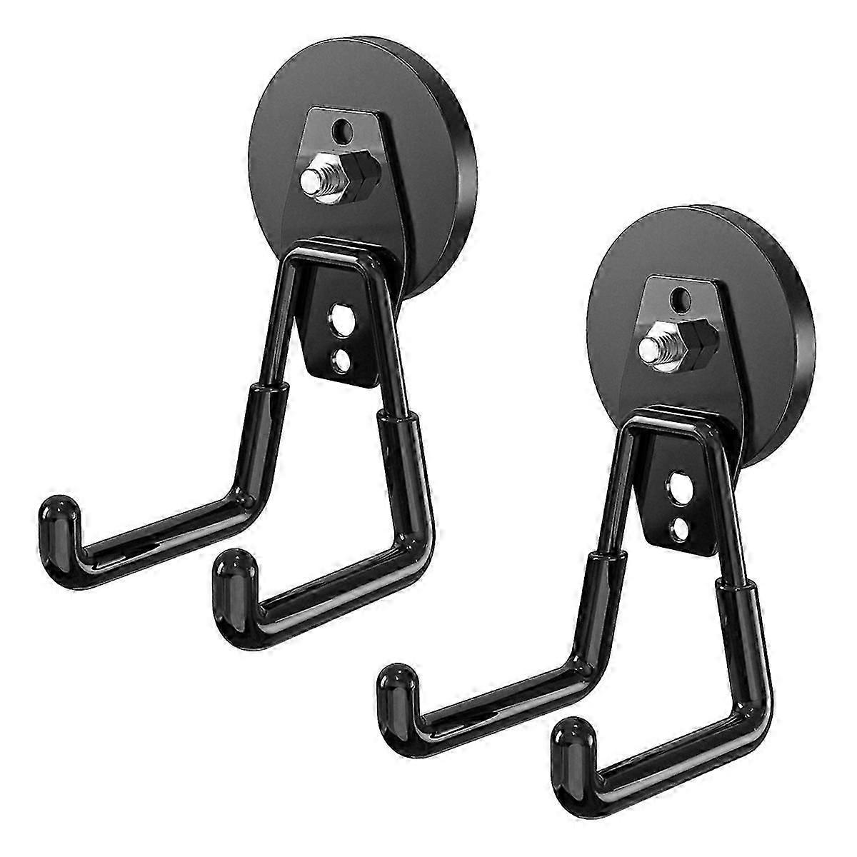 2Pcs Large Heavy-Duty Magnetic Garage Hooks Anti-Scratch Rubber Coating Ideal for Garage, Workshop