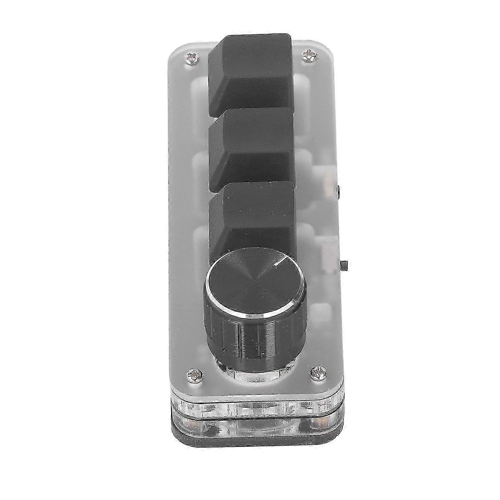 Programmable Mini 3 - Key 1 - Knob Mechanical Keyboard with RGB LED, USB & BT Connection, Blue Switch