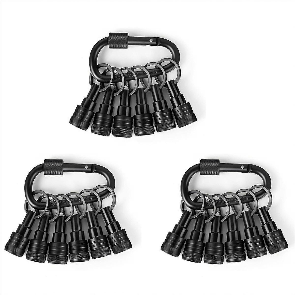 18PCS Bit Holders Keychain, 1/4 Inch Hex Shank Bit Holders, Quick-Change Design for Nut Driver, Scre