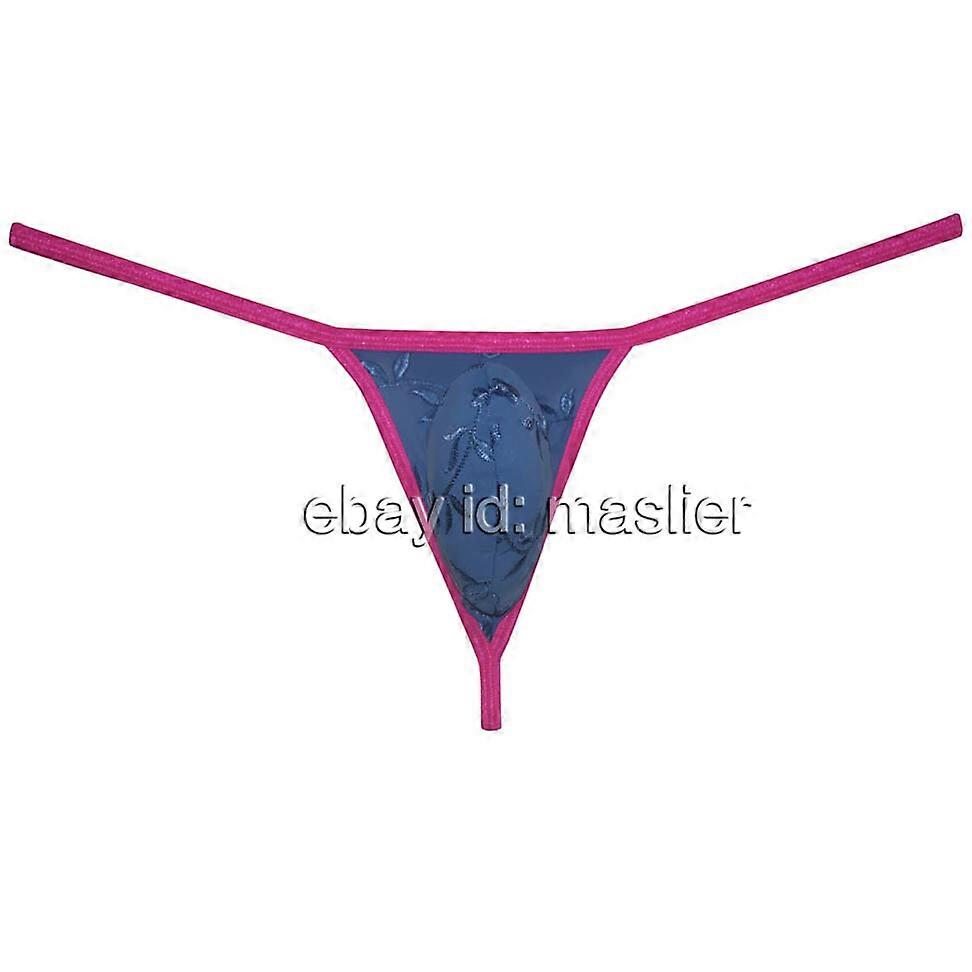 Men's G-String Embroidery Micro Thong Pouch Bikini T-Back Underwear