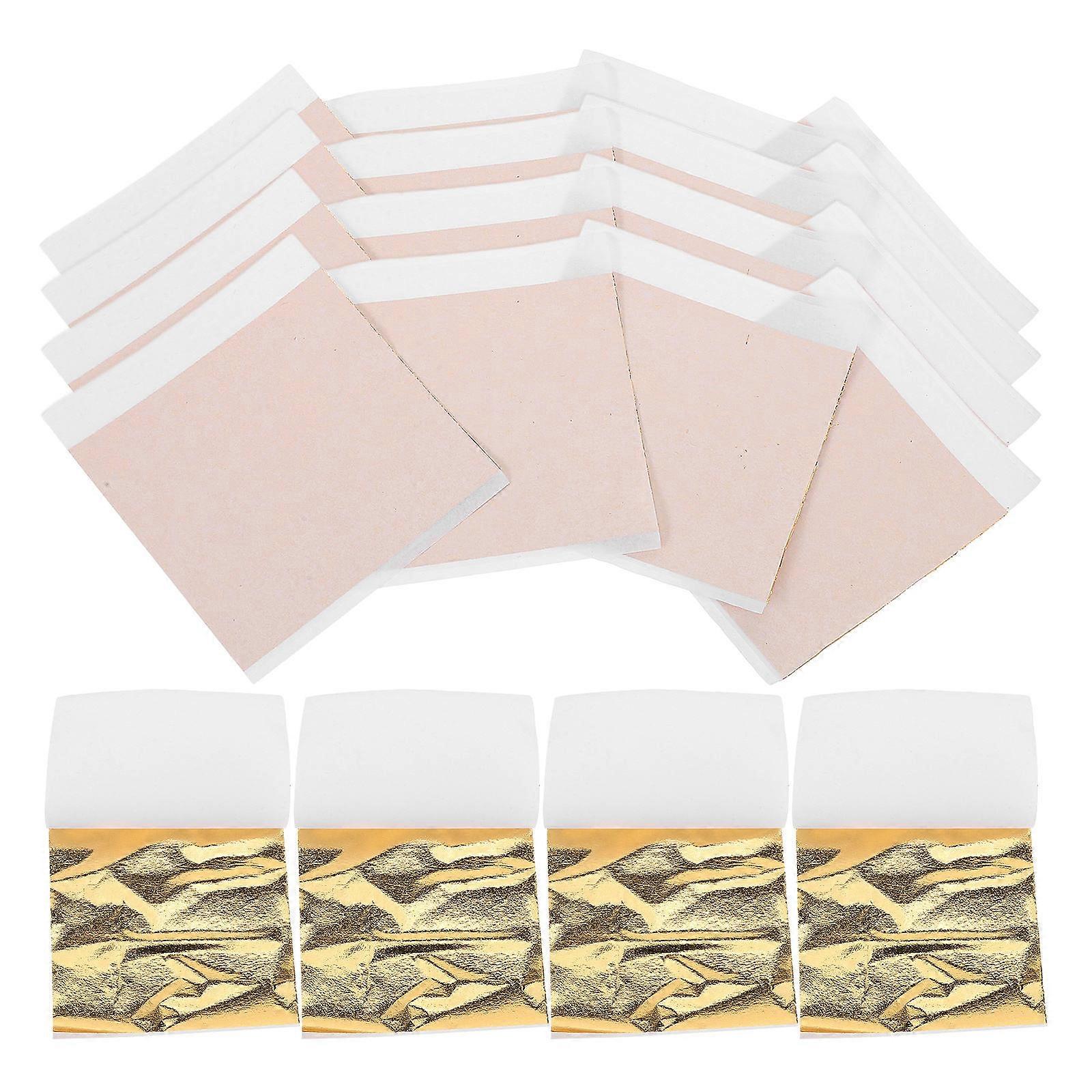 Decorative Gold Leaf Sheets 100 Sheets Ideal For Artists And Craftsmen Various Decoration Styles Shiny Rectangular Foil Flakes