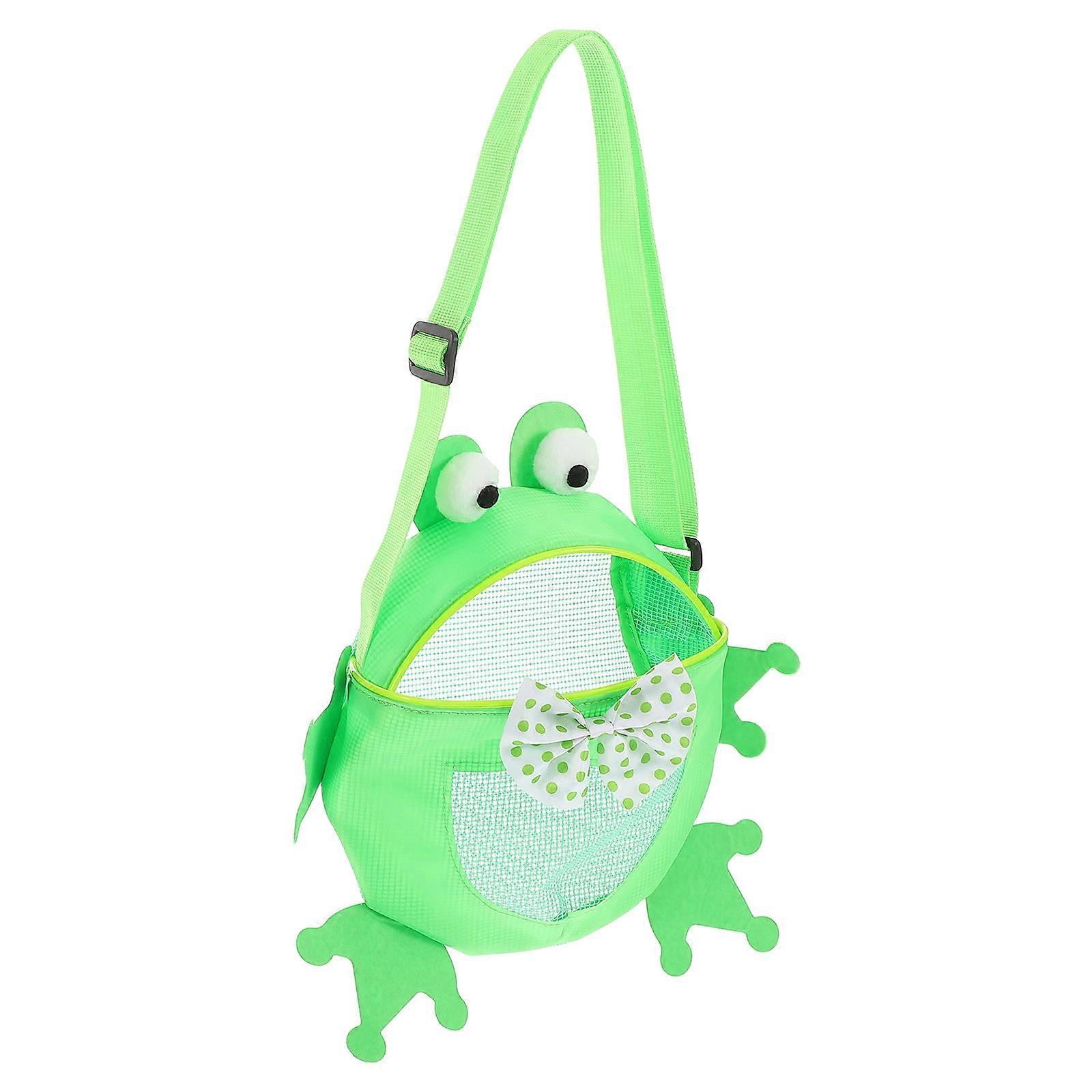 Beach Bag with Frog Print for Bath Toys Storage 1 Large Capacity