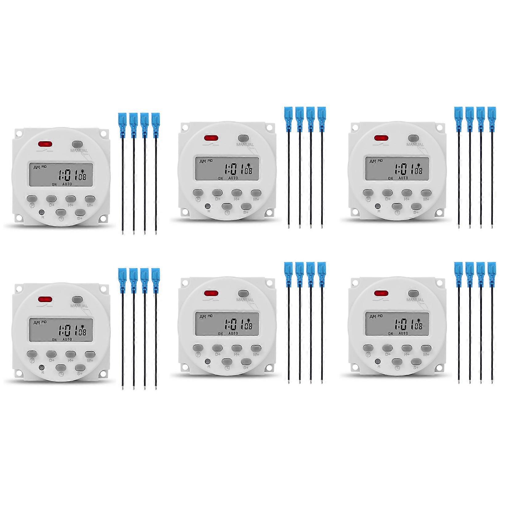 6X SINOTIMER 1 Second Interval 12V Digital LCD Timer Switch 7 Days Weekly Programmable Time Relay Programmer CN101S