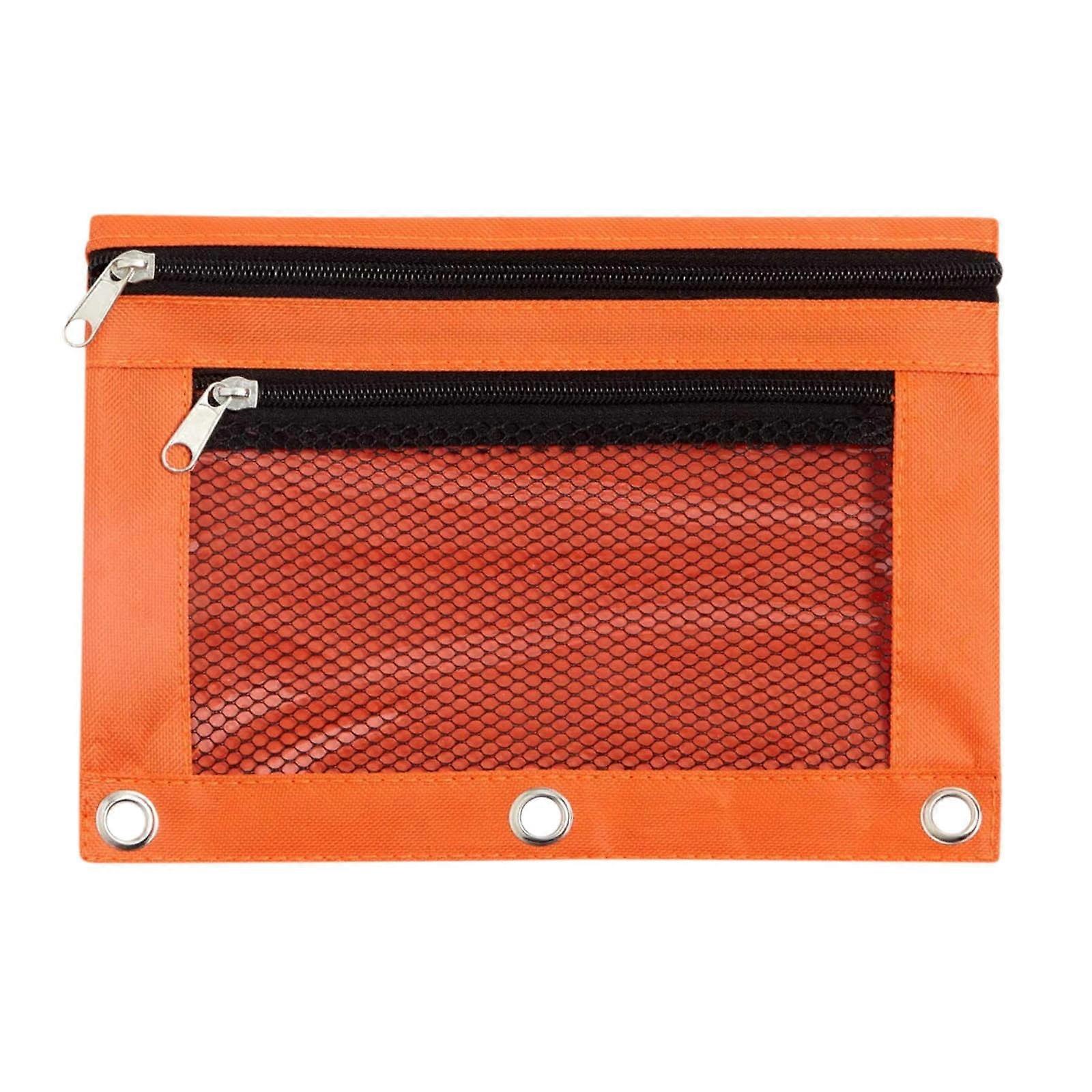 XIAOLE Binder Pencil Pouch for 3 Ring Binder, Double Zipper Pencil Case with Metal Zipper, Compatible with Standard 3 Ring Binders