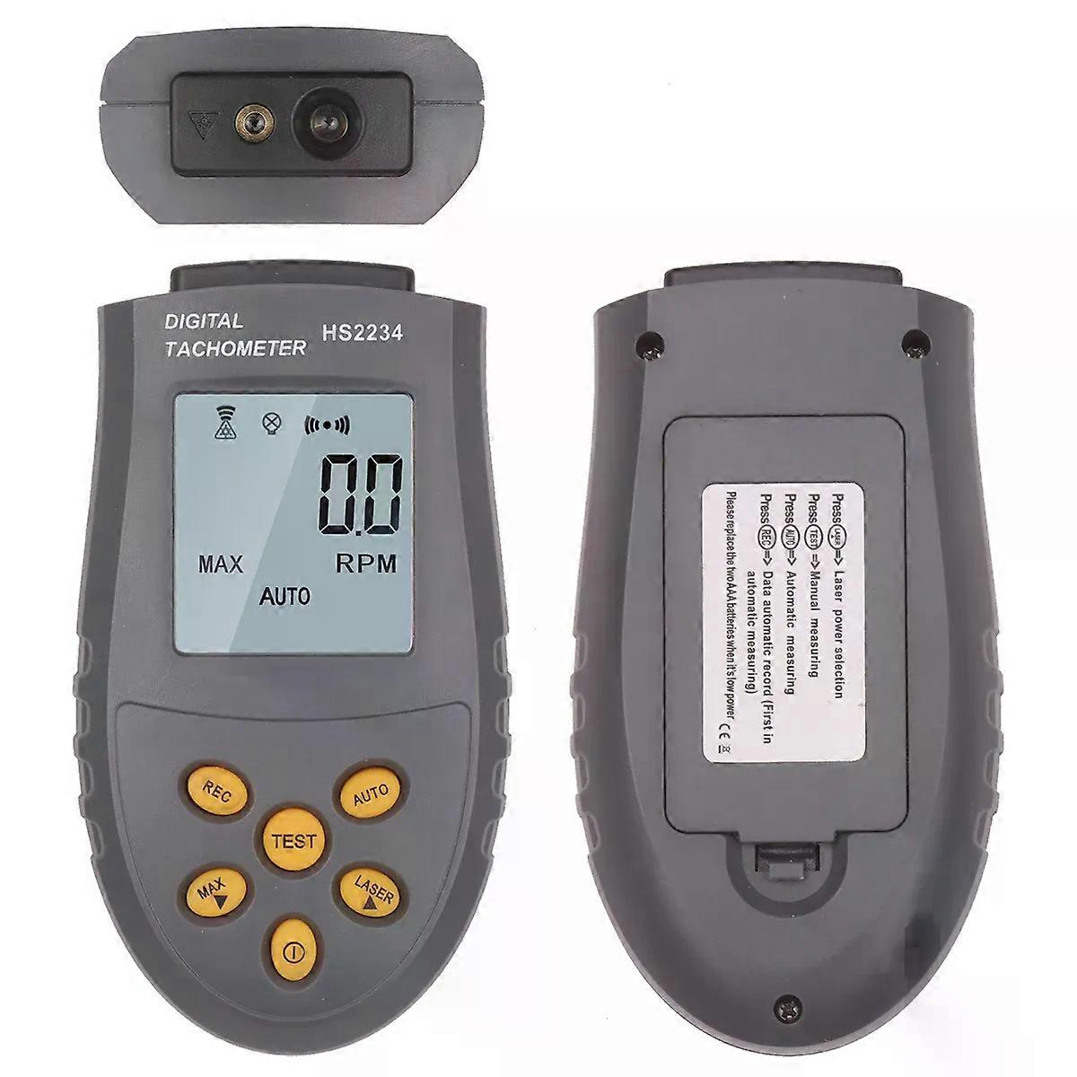 Portable High-precision Digital Tachometer with Laser Manual/Automatic Measurement Speedometer LCD Display with Backlight