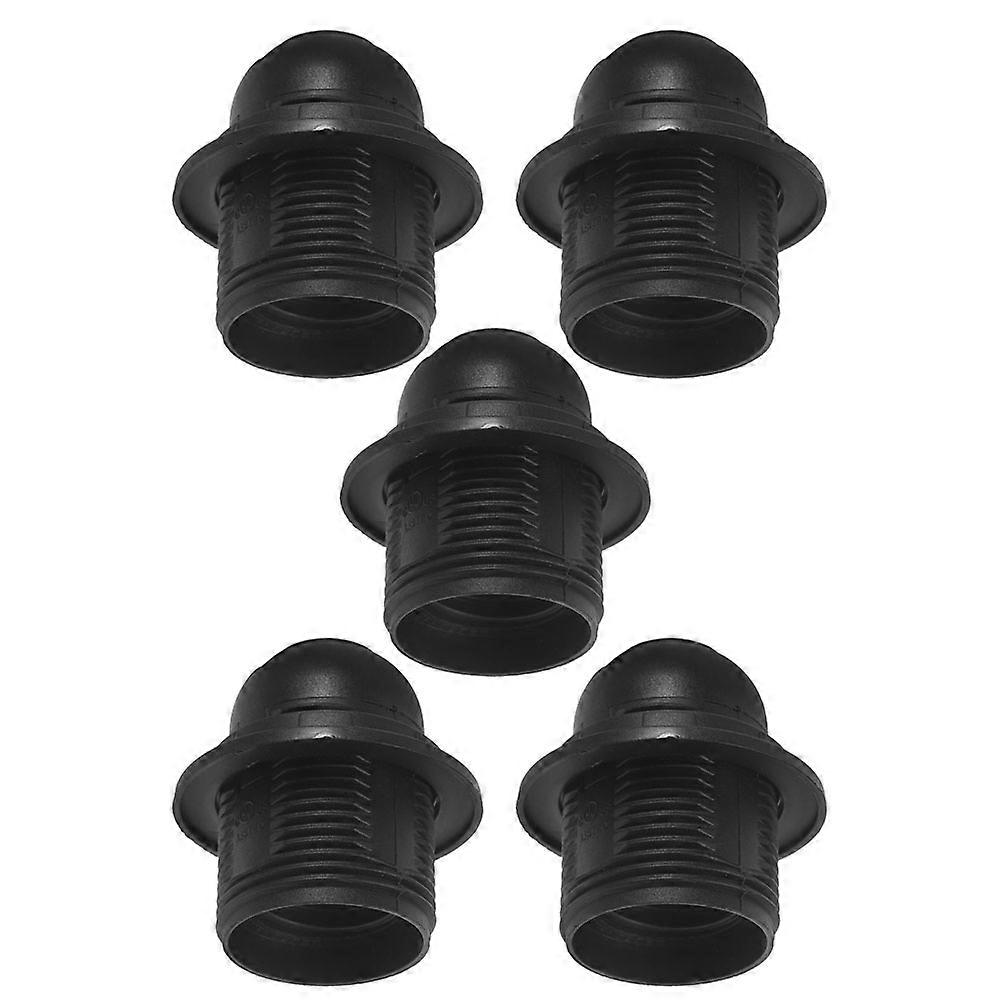 Fire Resistant E26 Light Socket for Lamp Use 5Pcs Black Screw Base Holder