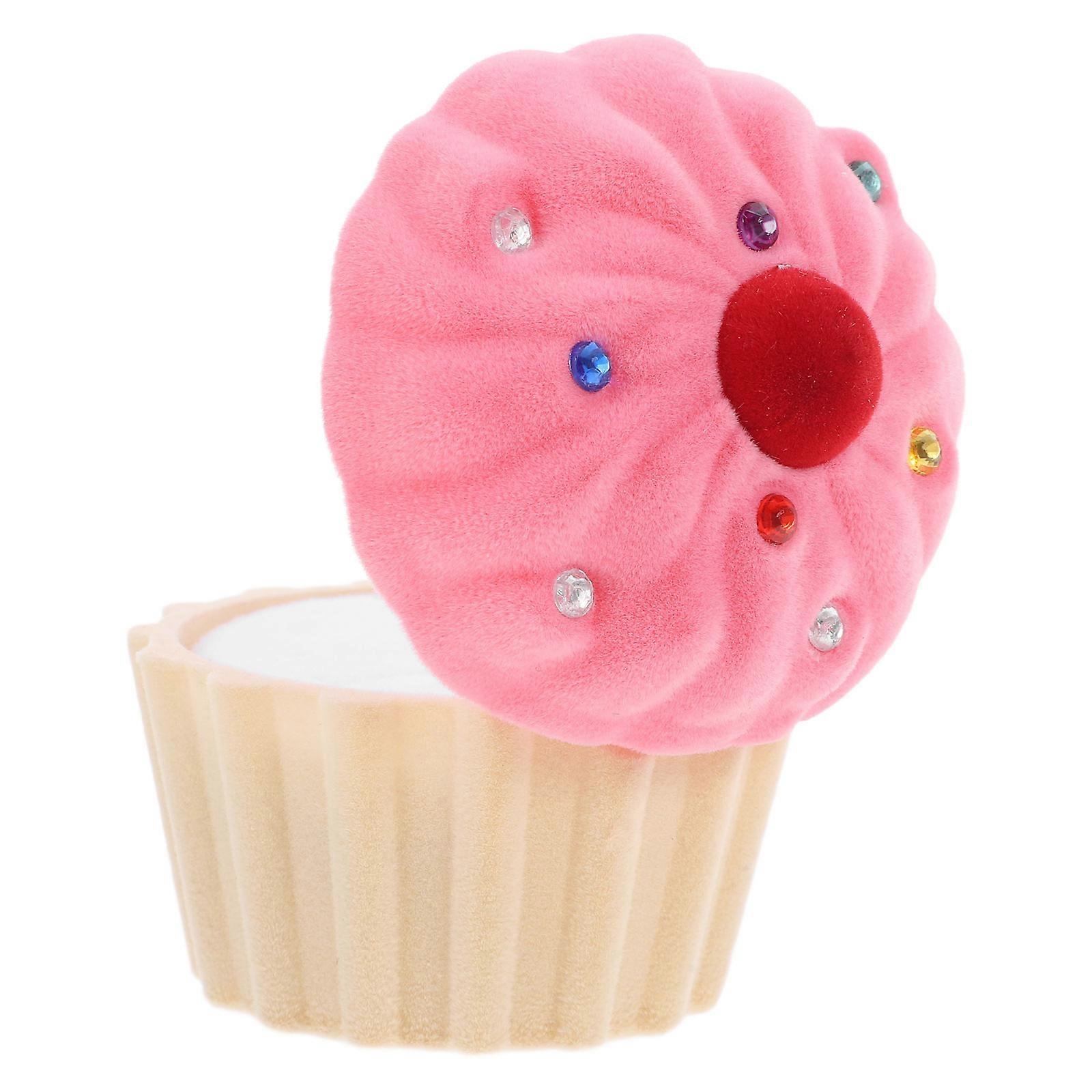 Mini Ring Storage Box Cake Cup Shape for Storage 2Pcs Gift Organizer Blue