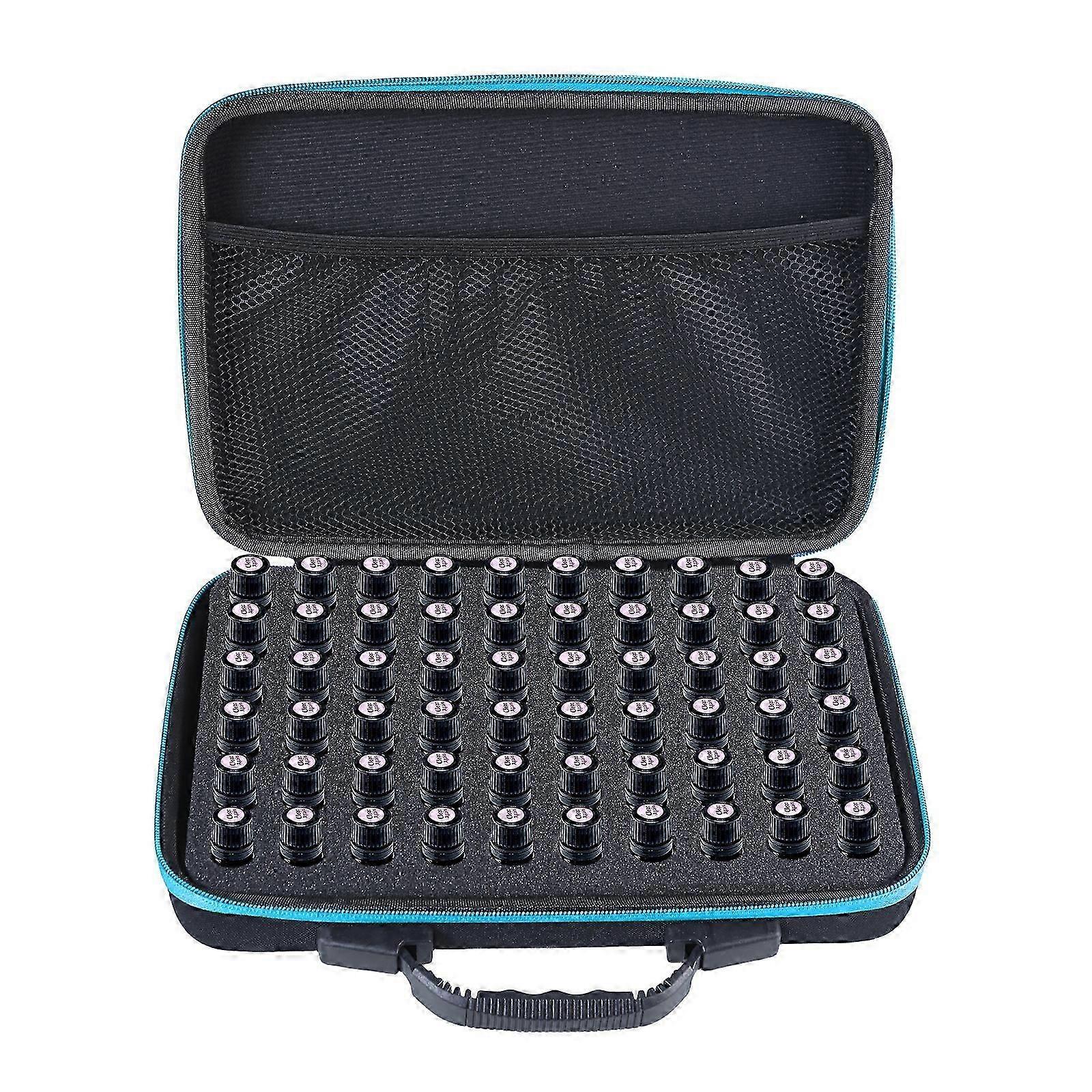 Professional Essential Oils Holder With 60 Grids 5-10ML Bottle Capacity Protective Organized Shockproof For Enthusiasts rose red