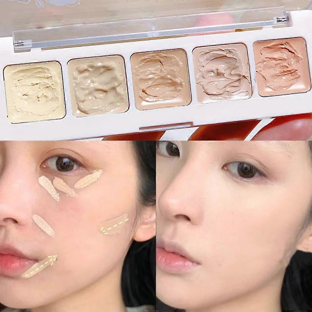 XIXI 5 Colors Corrector Palette Color Correcting Concealer Palett Face Contouring Highlighter Conceals Dark Circles Blemishes