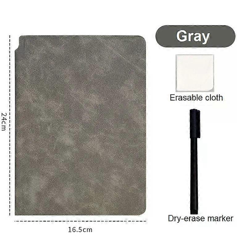 1 Pcs Reusable Whiteboard Notebook Set With Whiteboard Pen Erasing Cloth Leather Memo Pad Weekly Planner Portable Stylish Office