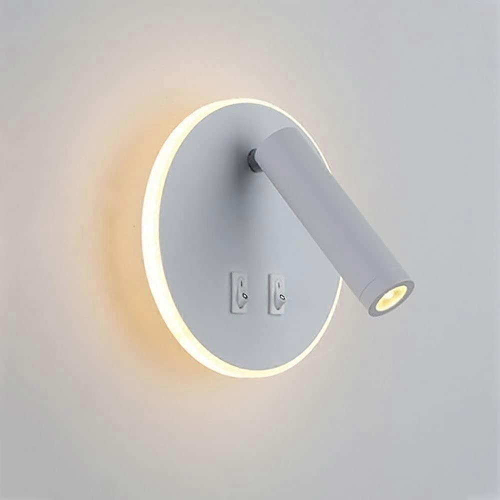 Wall Sconce Adjustable 330° Rotation Modern LED Bedside Reading Light with Switch White 4000K