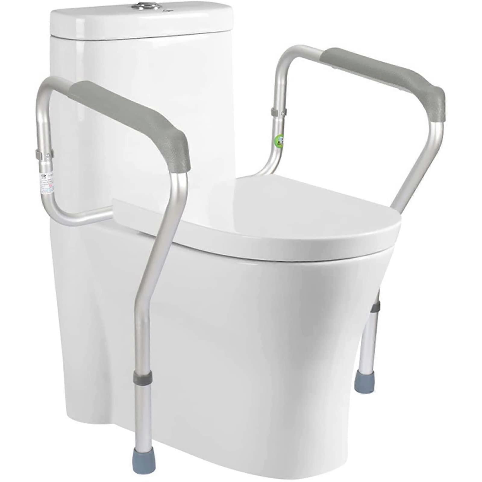 Adjustable Toilet Safety Rail with NonSlip Grip for Elderly and Disabled, Fits All Standard Toilets