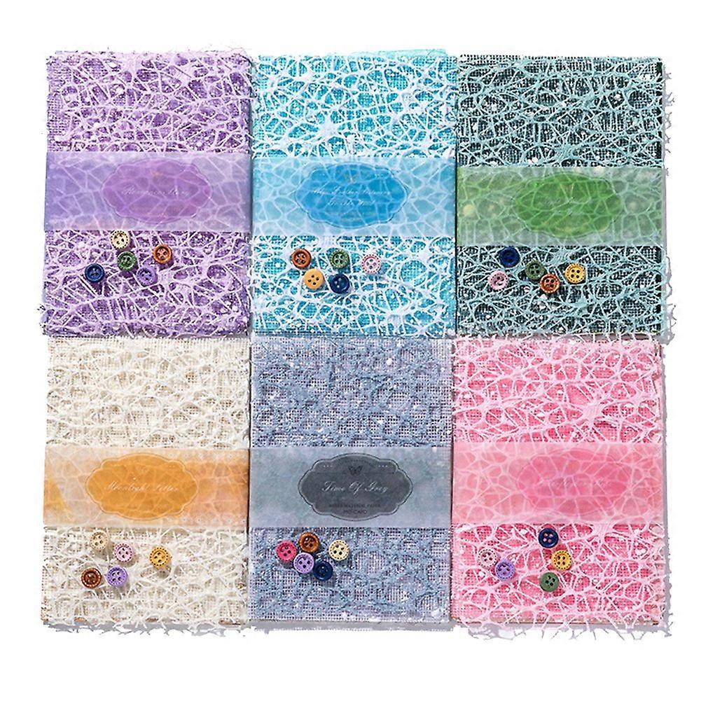 156 Sheets Textured Scrapbook Paper, 6 Pack Decorative Craft Paper and Mesh Fabric Assorted Set 3.9x5.5 Inch