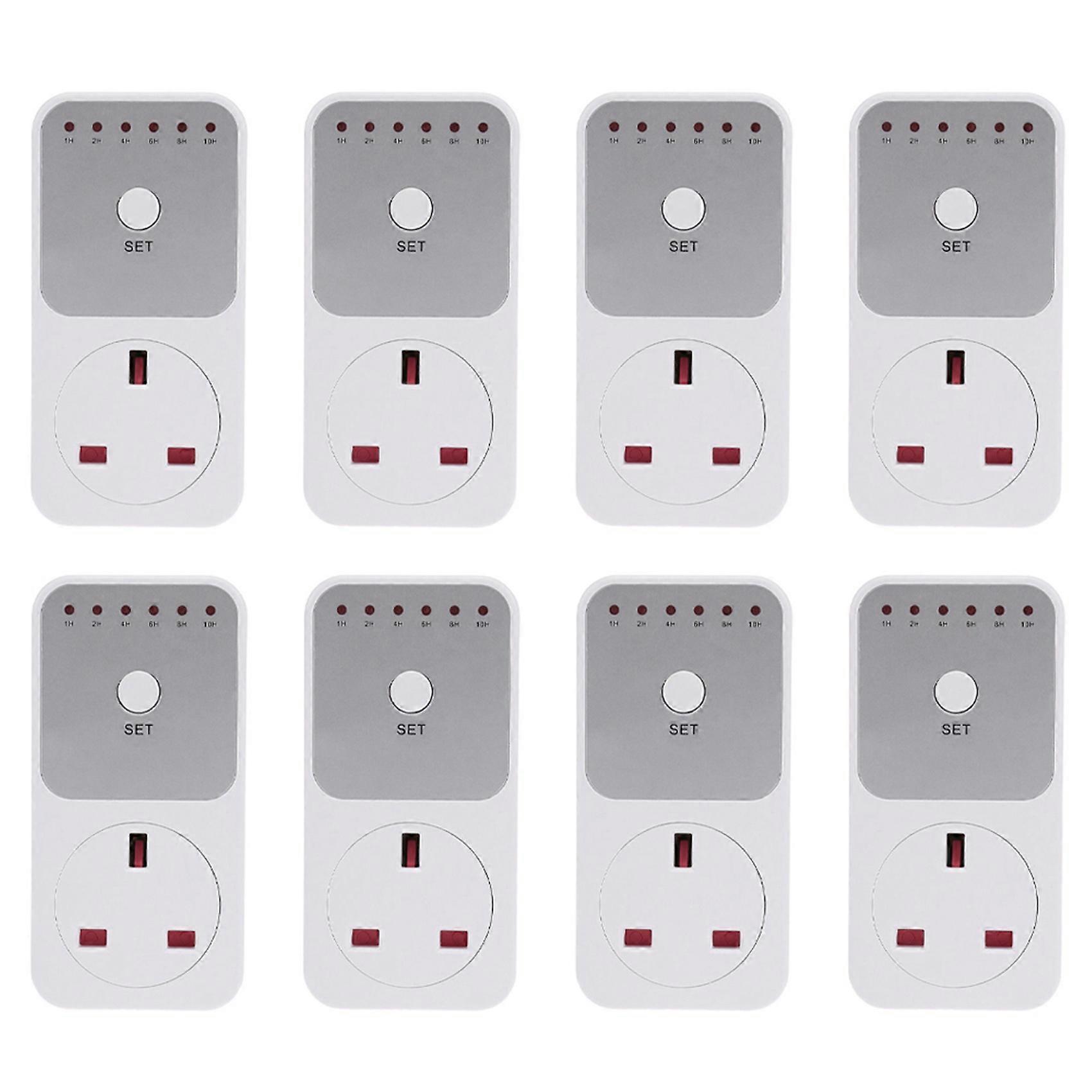 8X Smart Control Countdown Timer Switch Plug-in Socket Auto Shut Off Outlet Uk Plug