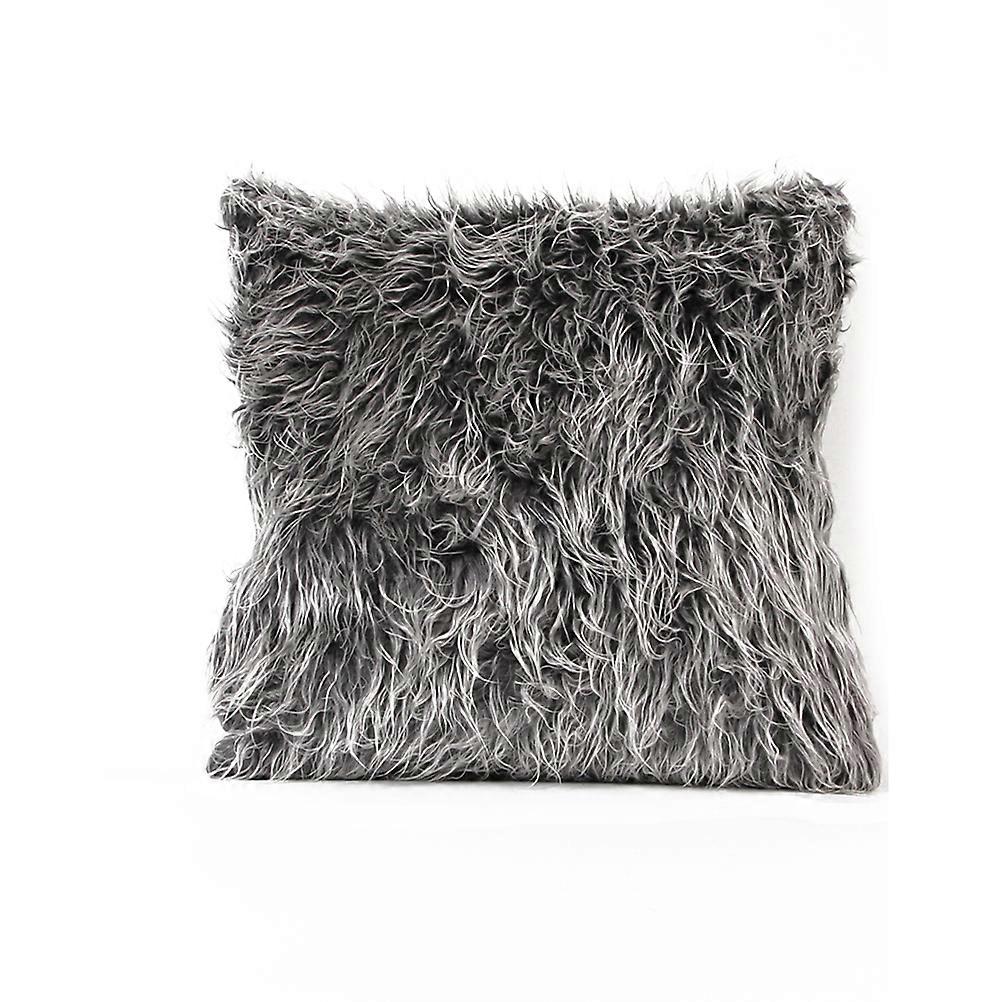 Throw Pillow Cases Plush Cushion Covers for 3Pcs Deep Grey Sofa