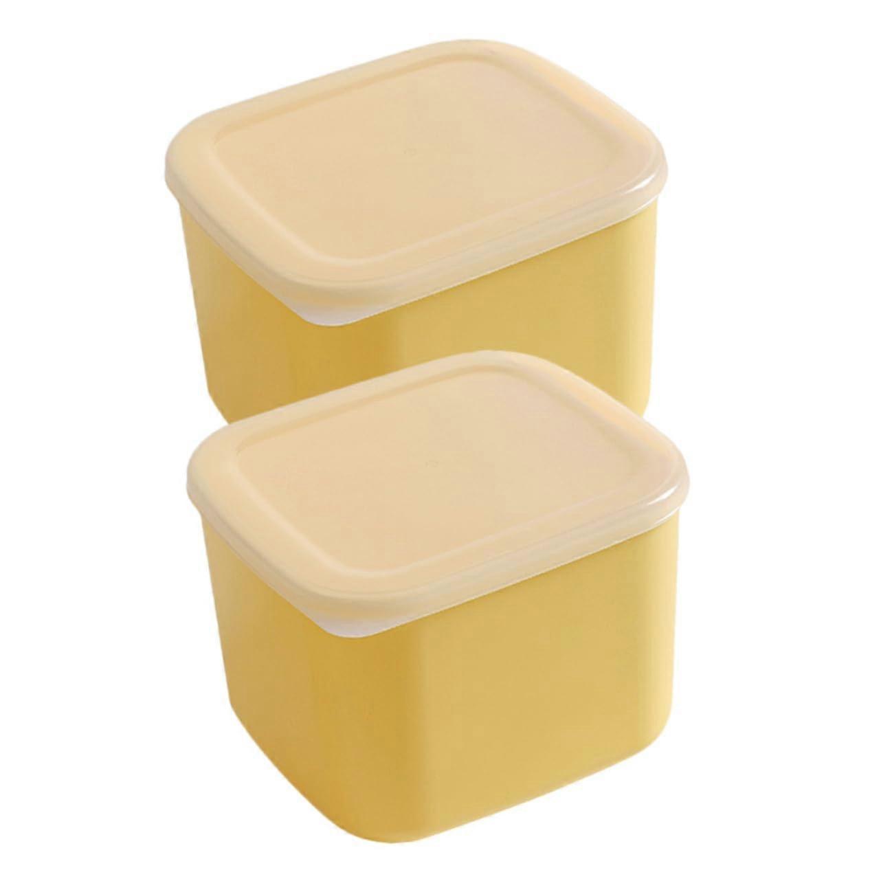 2Pcs Airtight Cheese Storage Container and Butter Box with Stackable Space Saving Design