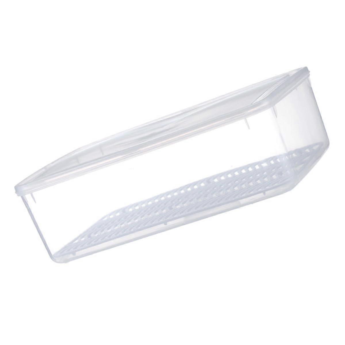 Fruit Storage Container with Lid for Refrigerator, FreshKeeping Vegetable Box with Drainage Design