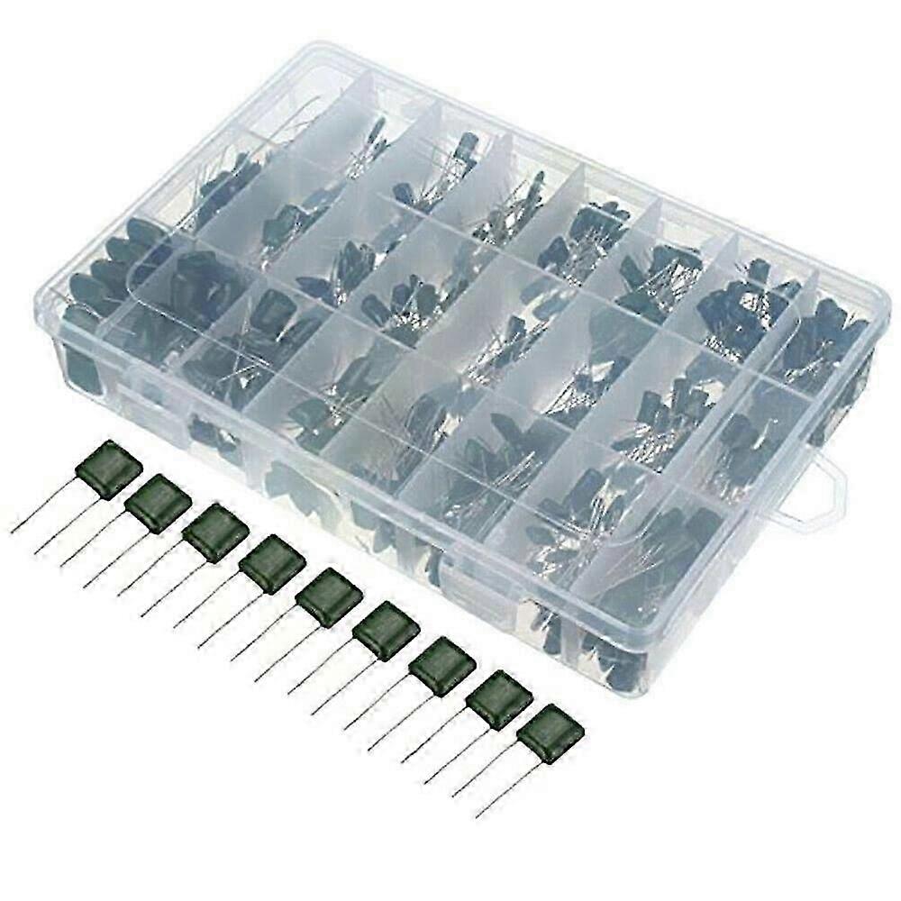 660Pcs 24 Values 100V 2A221-2A474 Polyester Film Capacitor Assortment Pack Kit