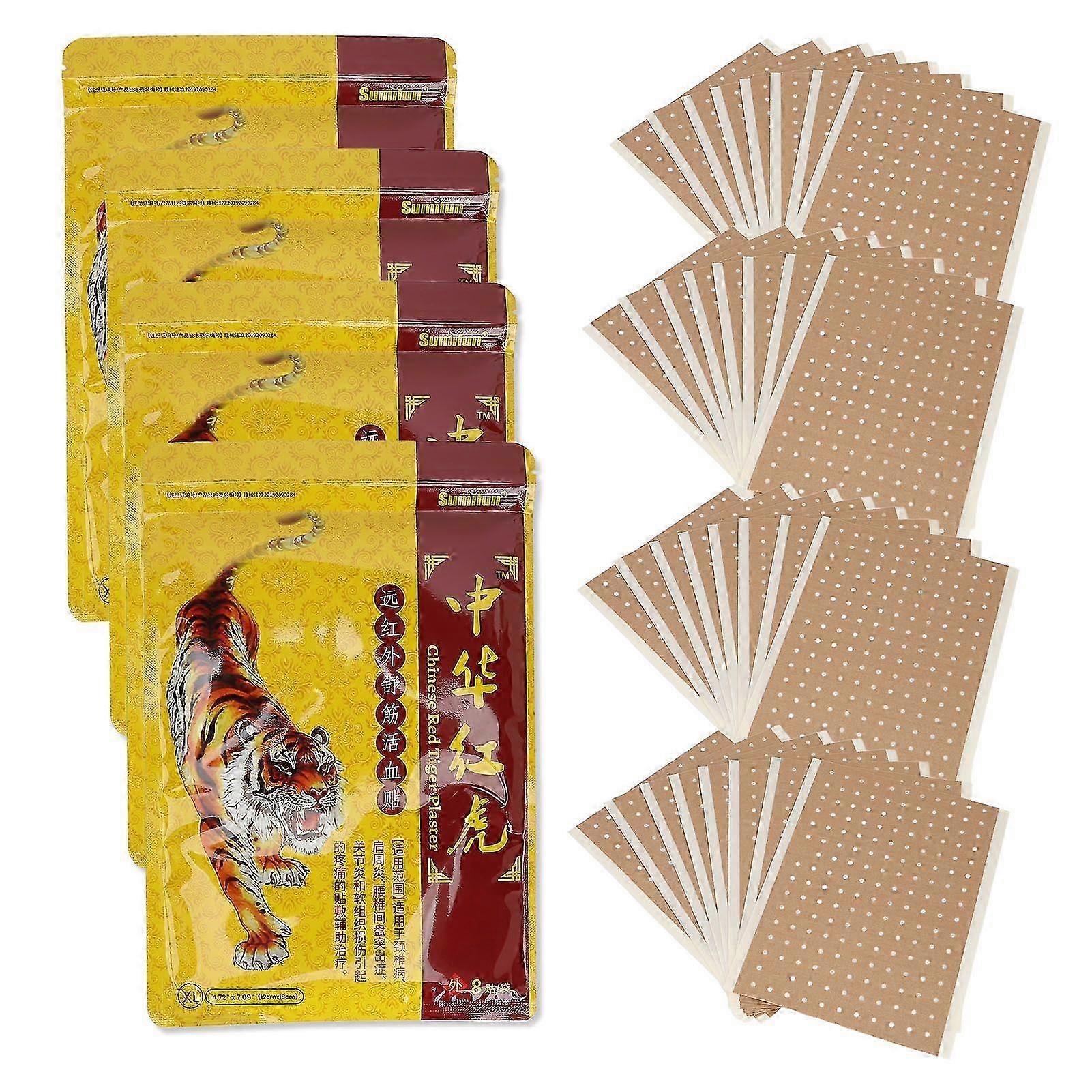 2025 32 Sheet Red Tiger Relieving Patch Improved Mobility Reduce Soreness Herbal Extract Shoulder Relieving Patch for Neck Back