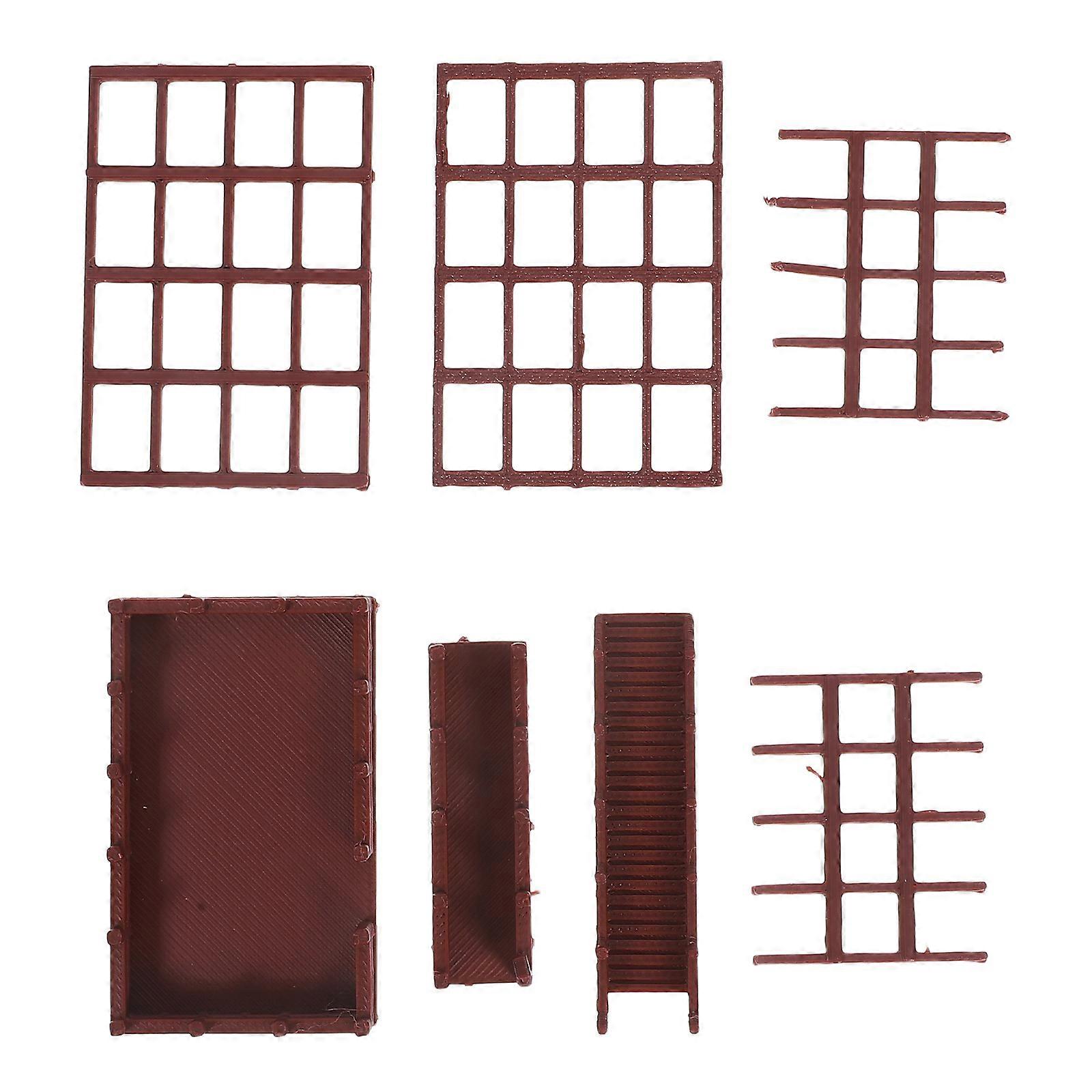 Brown Miniature Platform Model for Micro Landscape Decoration 5Sets Plastic Ornament