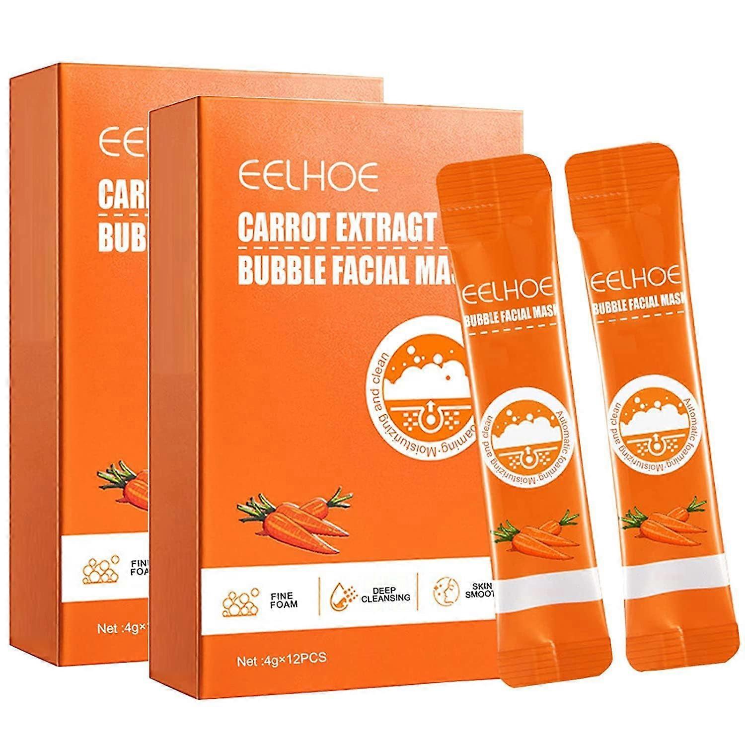 24 Pcs Carrot Bubble Face Mask for Blackheads, Deep Cleansing Bubbles, Pore Minimizing Singles