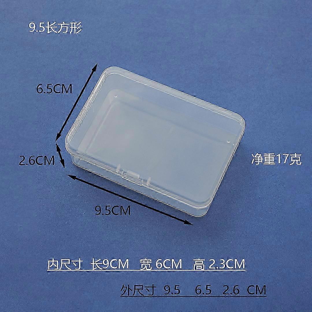 Transparent Rectangular Storage Box White PP Plastic 25-26