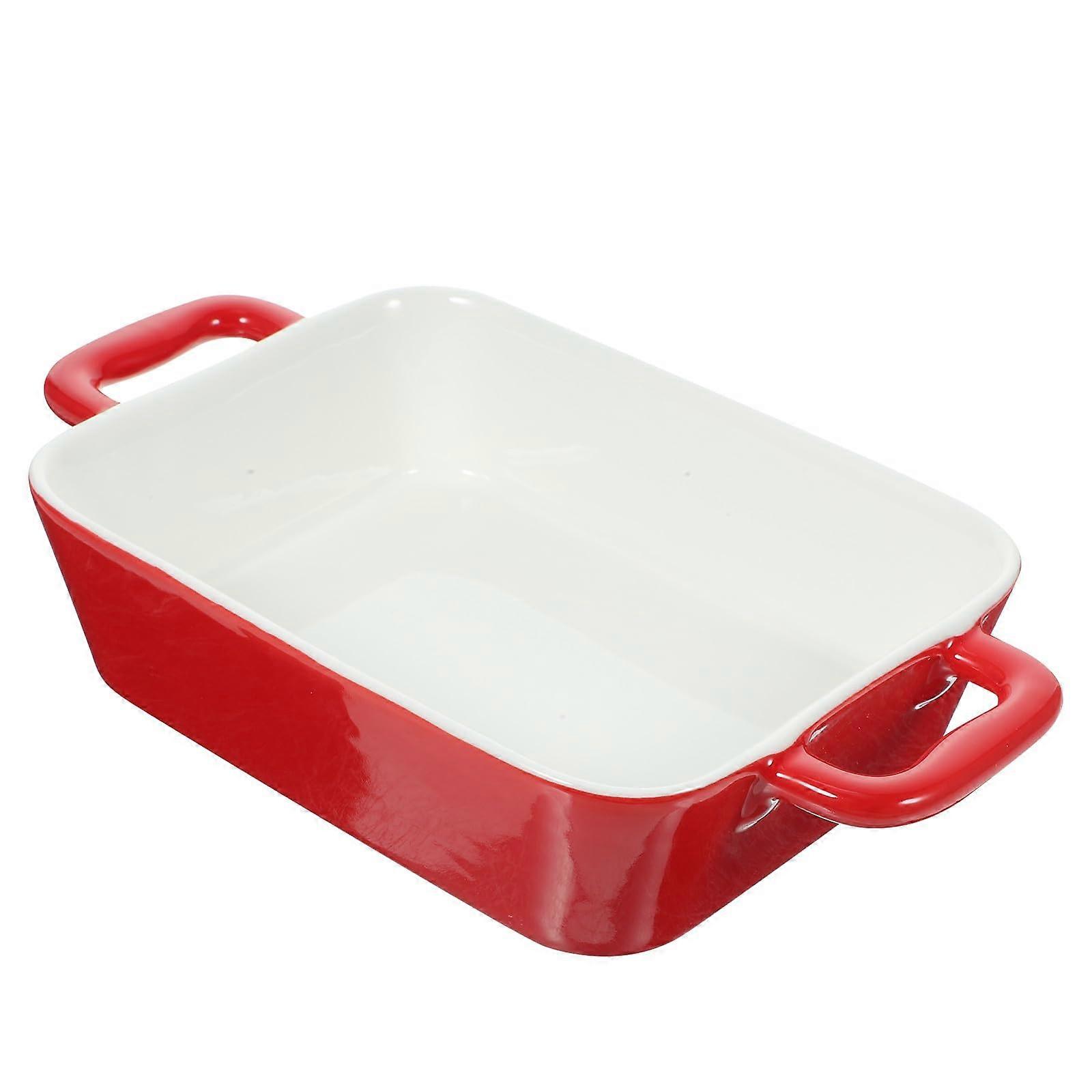 Ceramic Baking Dish with Double Handles, Oven Safe Bakeware for Even Heat Cooking and Serving