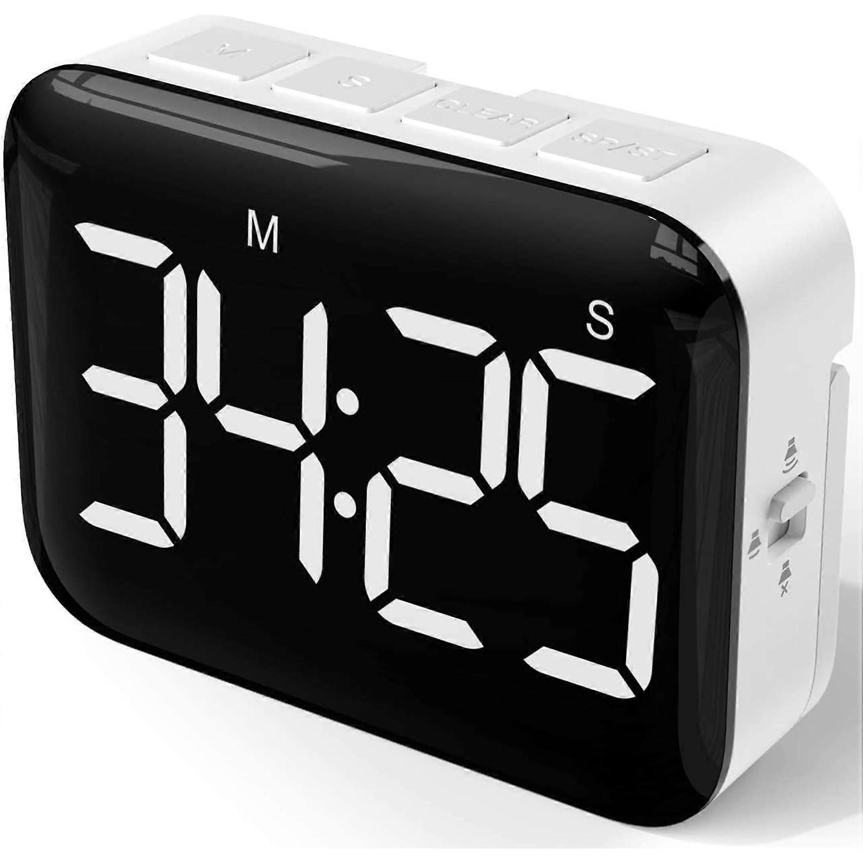 Digital Kitchen Timer with Large LED Display, Magnetic Mount, Adjustable Volume for Cooking and Kids